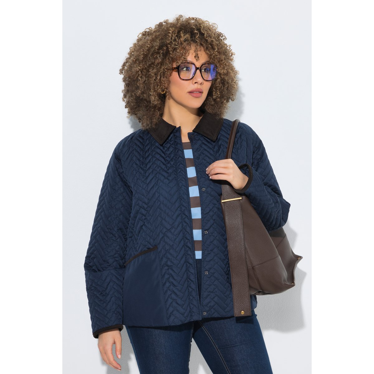Veste matelassée HYPRAR, modèle déperlant bleu de minuit, ULLA POPKEN