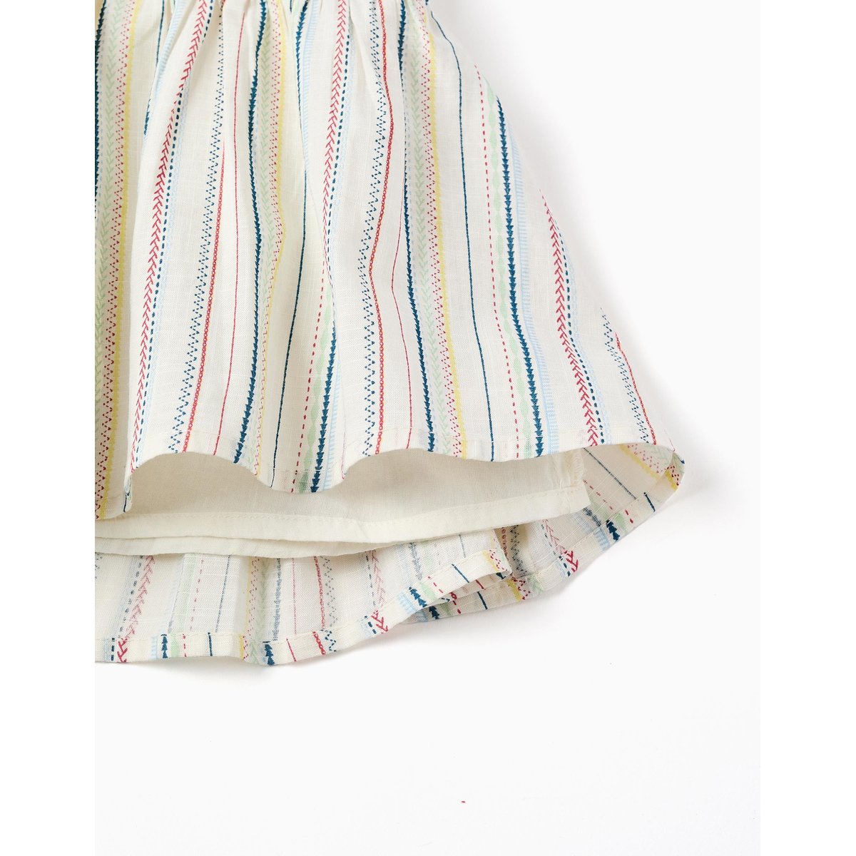 Robe sans manches en coton à rayures ethniques B&S blanc, ZIPPY