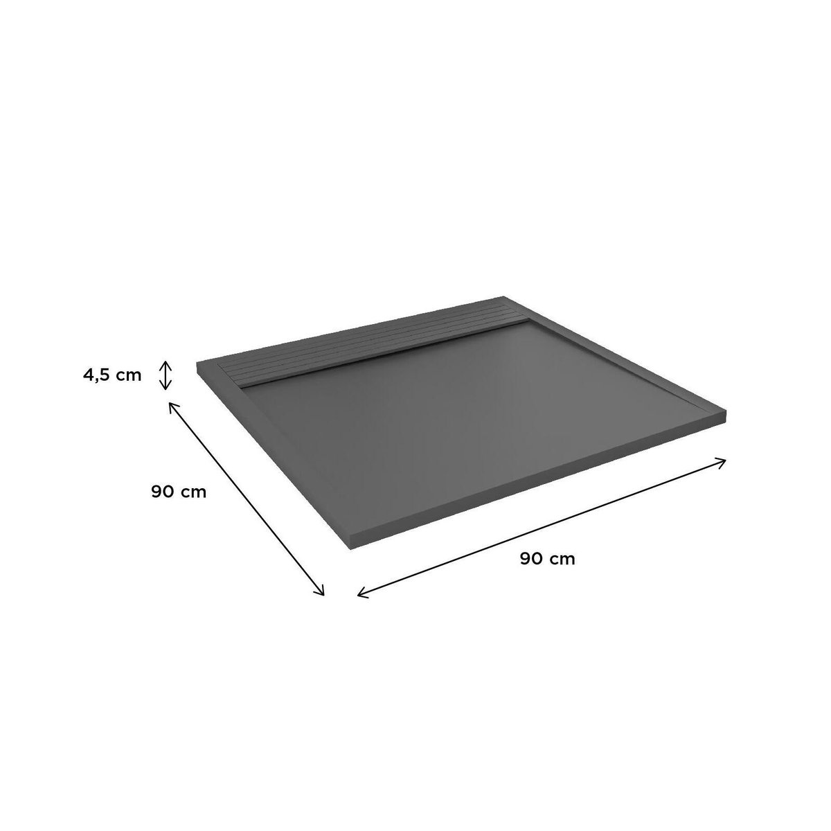 Receveur de douche en béton extra-plat JOSEPH gris, MOB IN