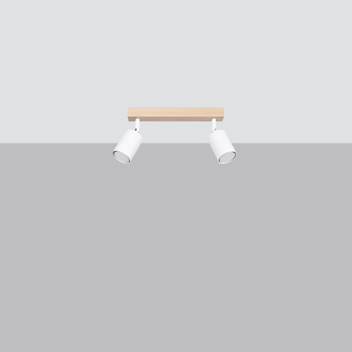 Plafonnier Acier Bois/Blanc GU10 2 Verdo marron, EDEN