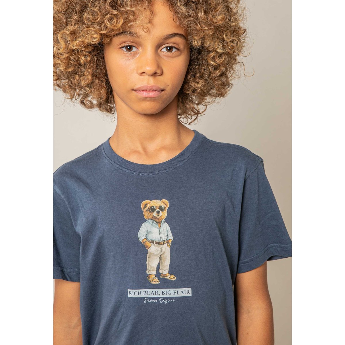 T-shirt garçon en coton RICHBEAR indigo, DEELUXE