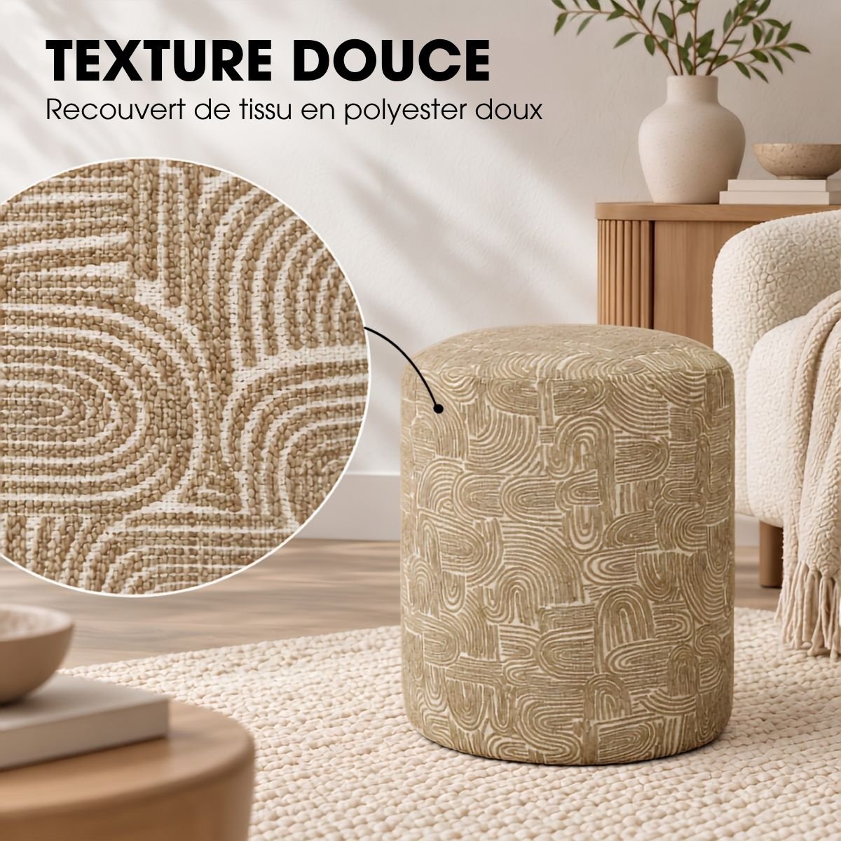 Tabouret GROOVE vert, MICA DECORATIONS