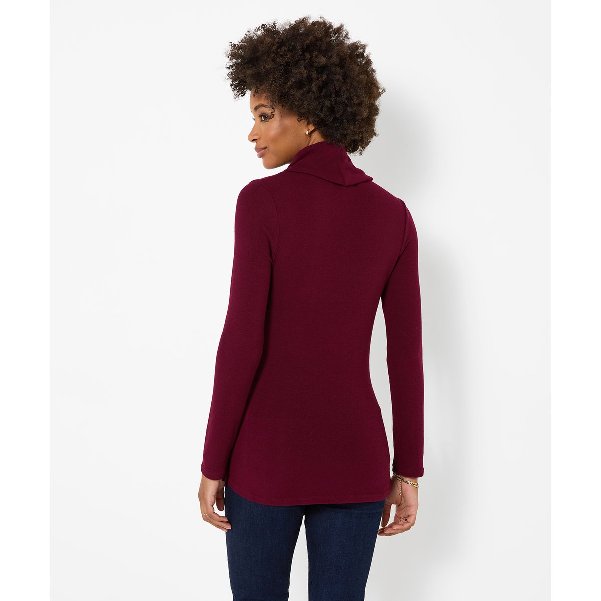 Tunique en Jersey à Col Roulé et Ourlet Asymétrique rouge, JOE BROWNS