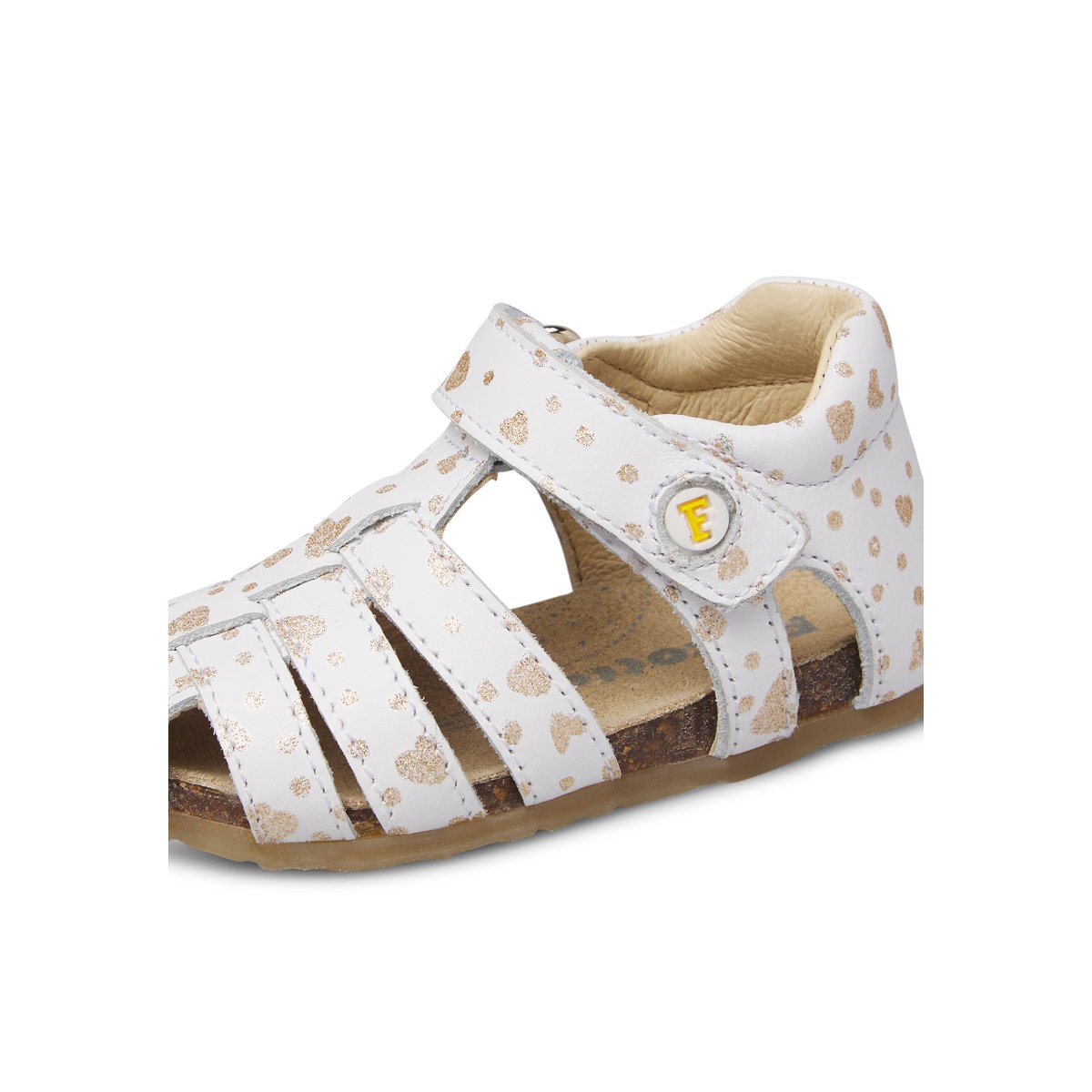 Sandales semi-fermées en cuir ALBY blanc-platine-, FALCOTTO