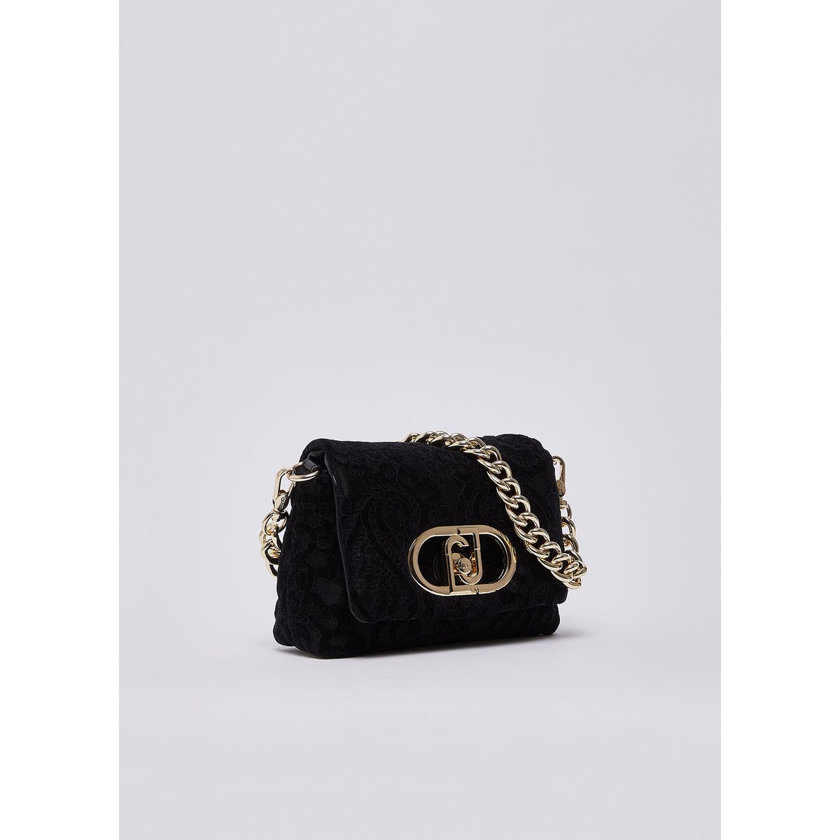 Sac LaPuffy format petit en dentelle noir, LIU JO