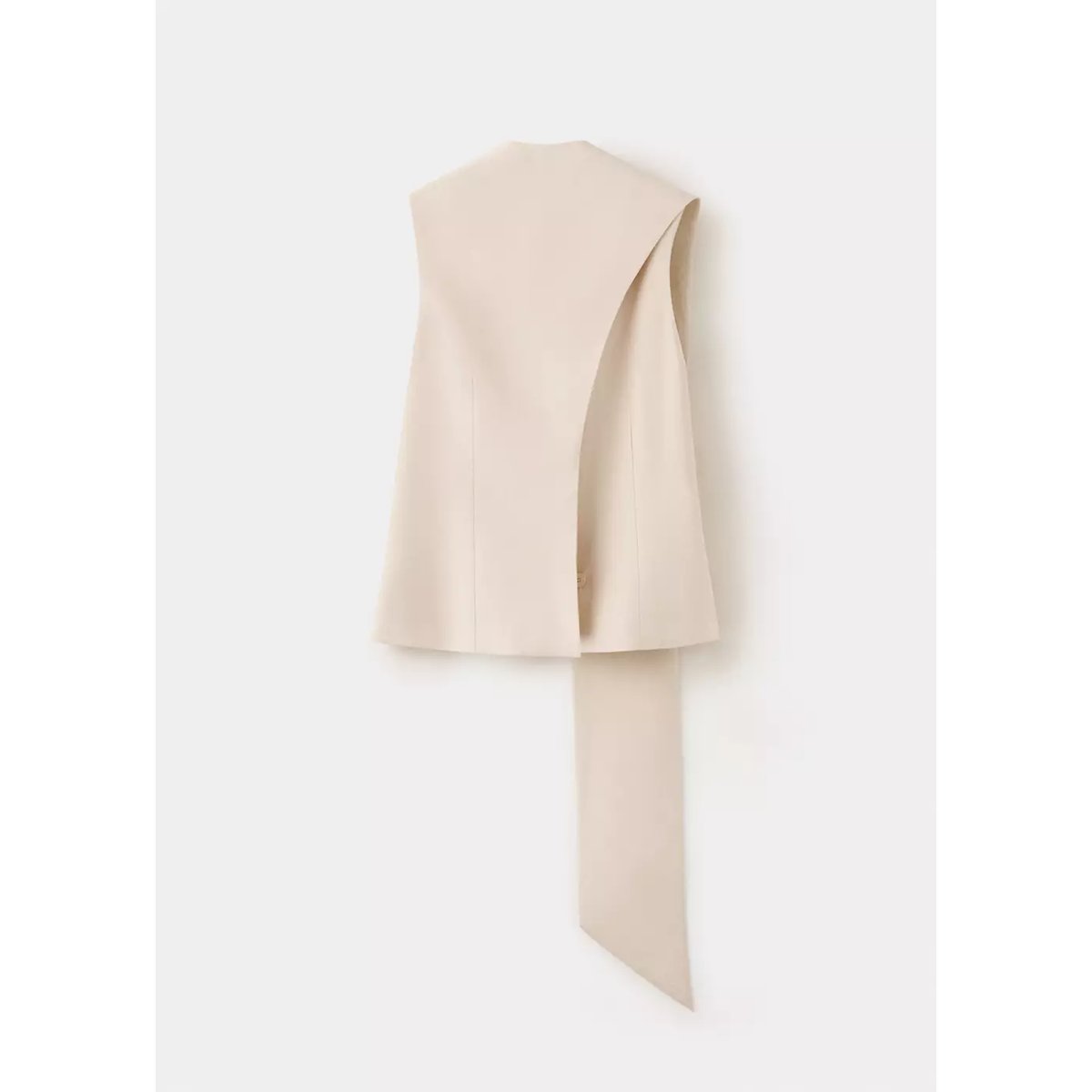 Top en lyocell avec col foulard gris clair/pastel, MANGO