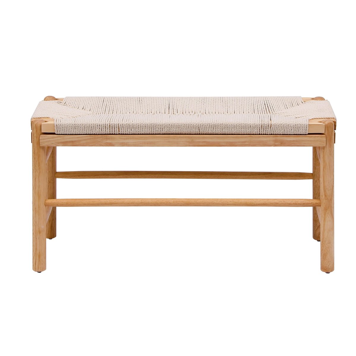 Banc avec rangement, en bois et corde, SANTA bois naturel, NORDLYS