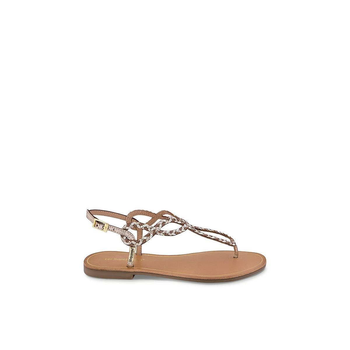 Sandales tongs en cuir Homela marron clair, LES TROPEZIENNES PAR M.BELARBI