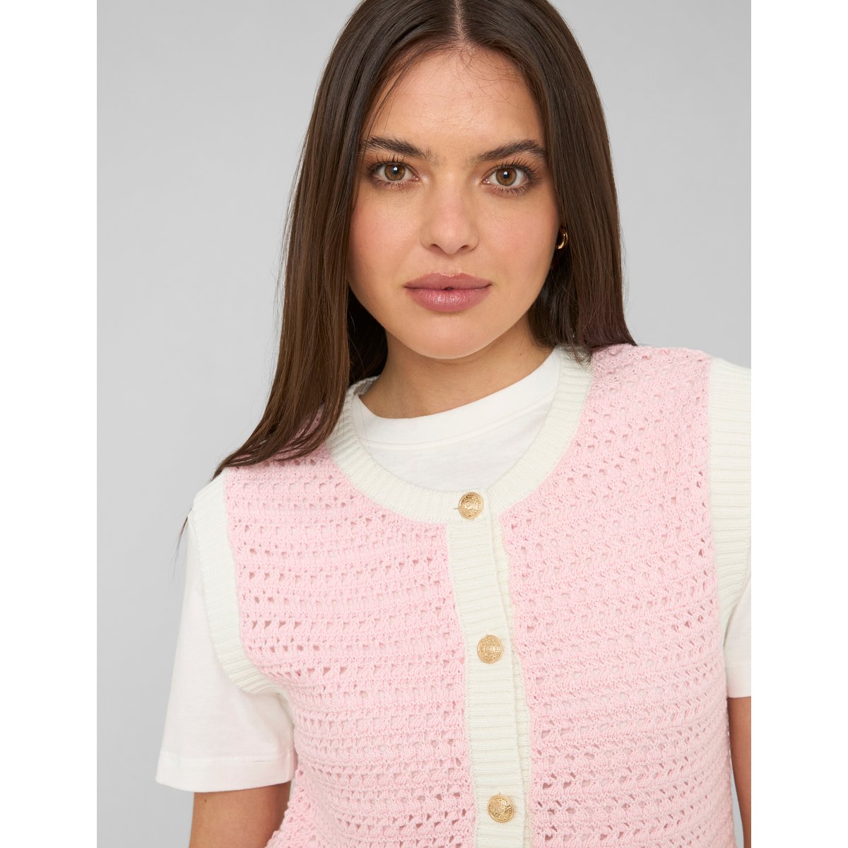 Gilet sans manches rose pâle, BZB