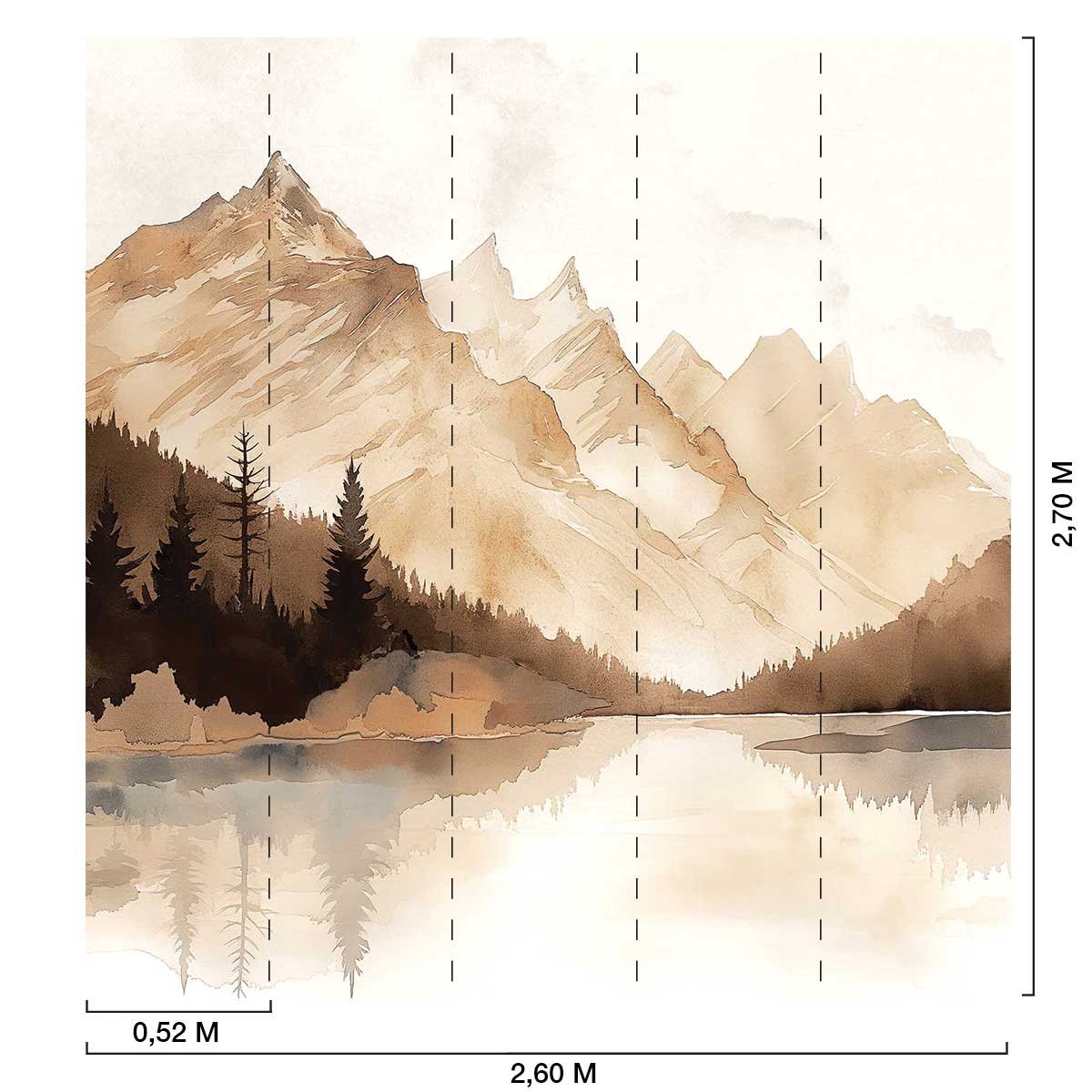 Papier peint montagne d'automne intissé, HEXOA