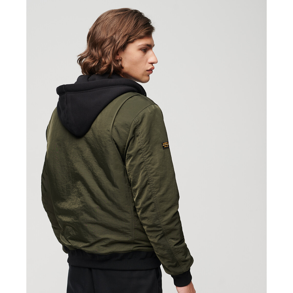 Blouson à capuche vert foncé, SUPERDRY