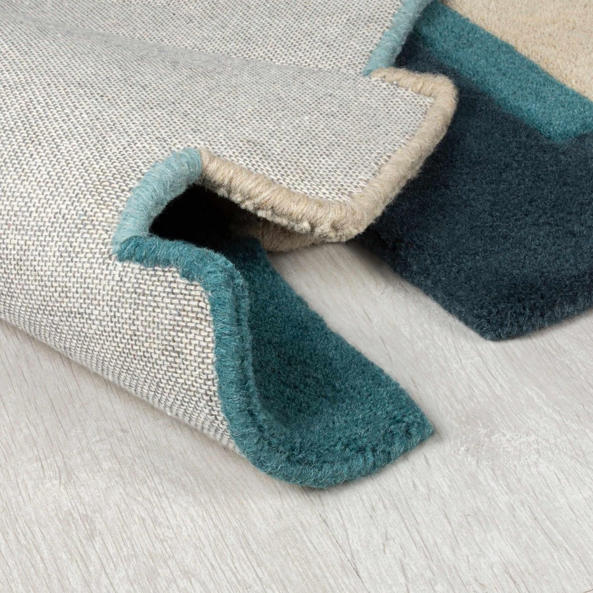 Tapis de couloir en laine COLLAGE bleu, FLAIR RUGS
