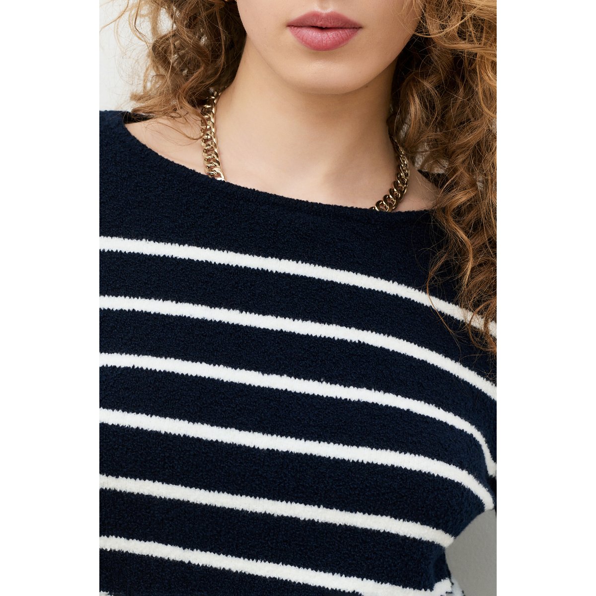 Pull droit col bateau MPIERRICK bleu marine, CAROLL