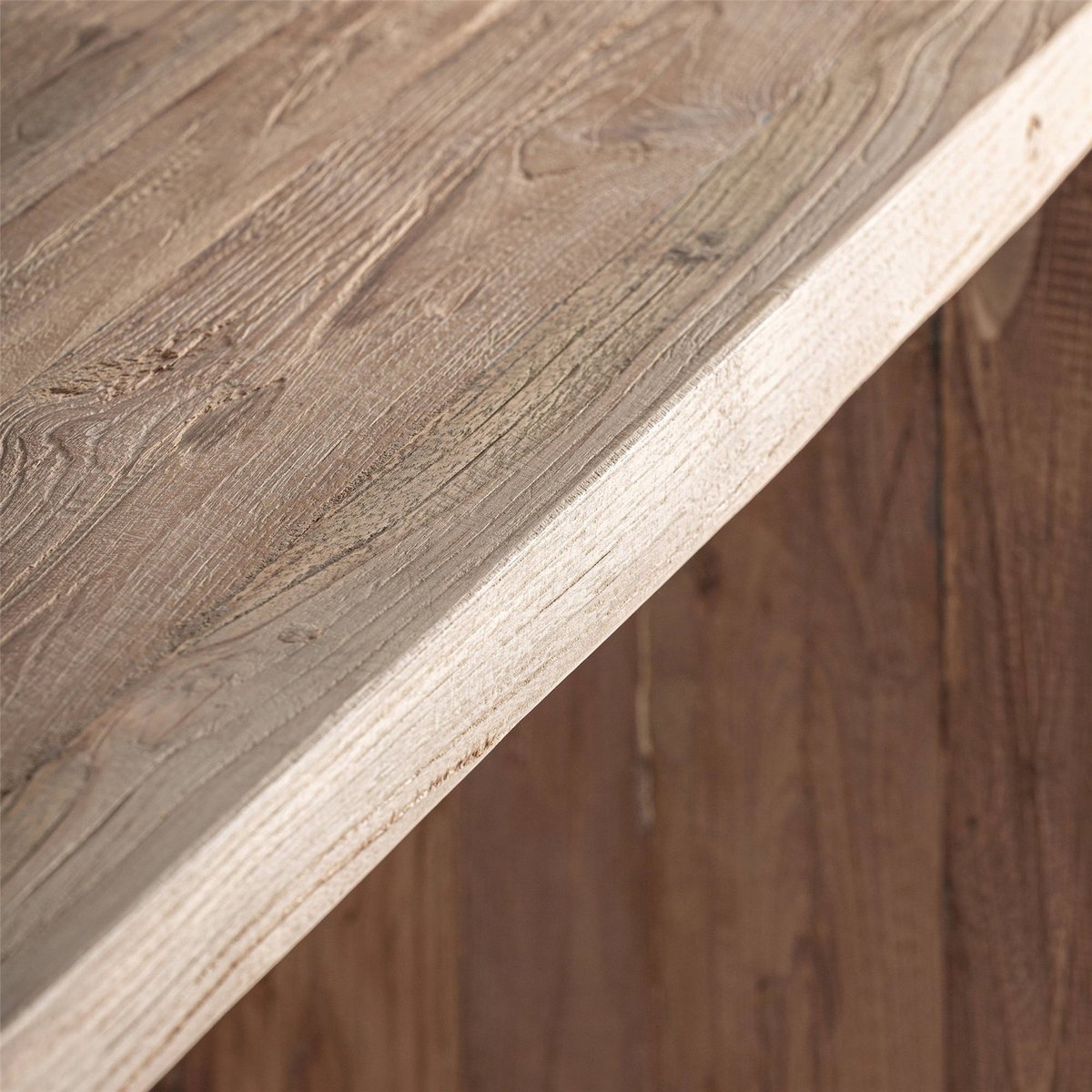 Console rustique en bois de teck brun, RECOLLECTION
