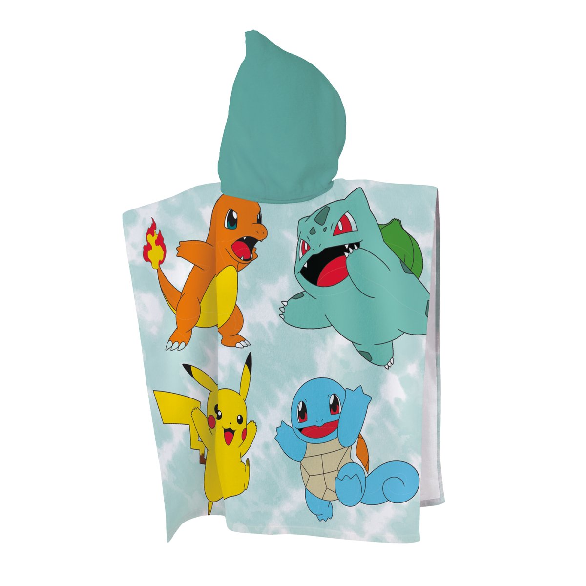 Cape de bain imprimée 100% coton, GREEN vert, POKEMON