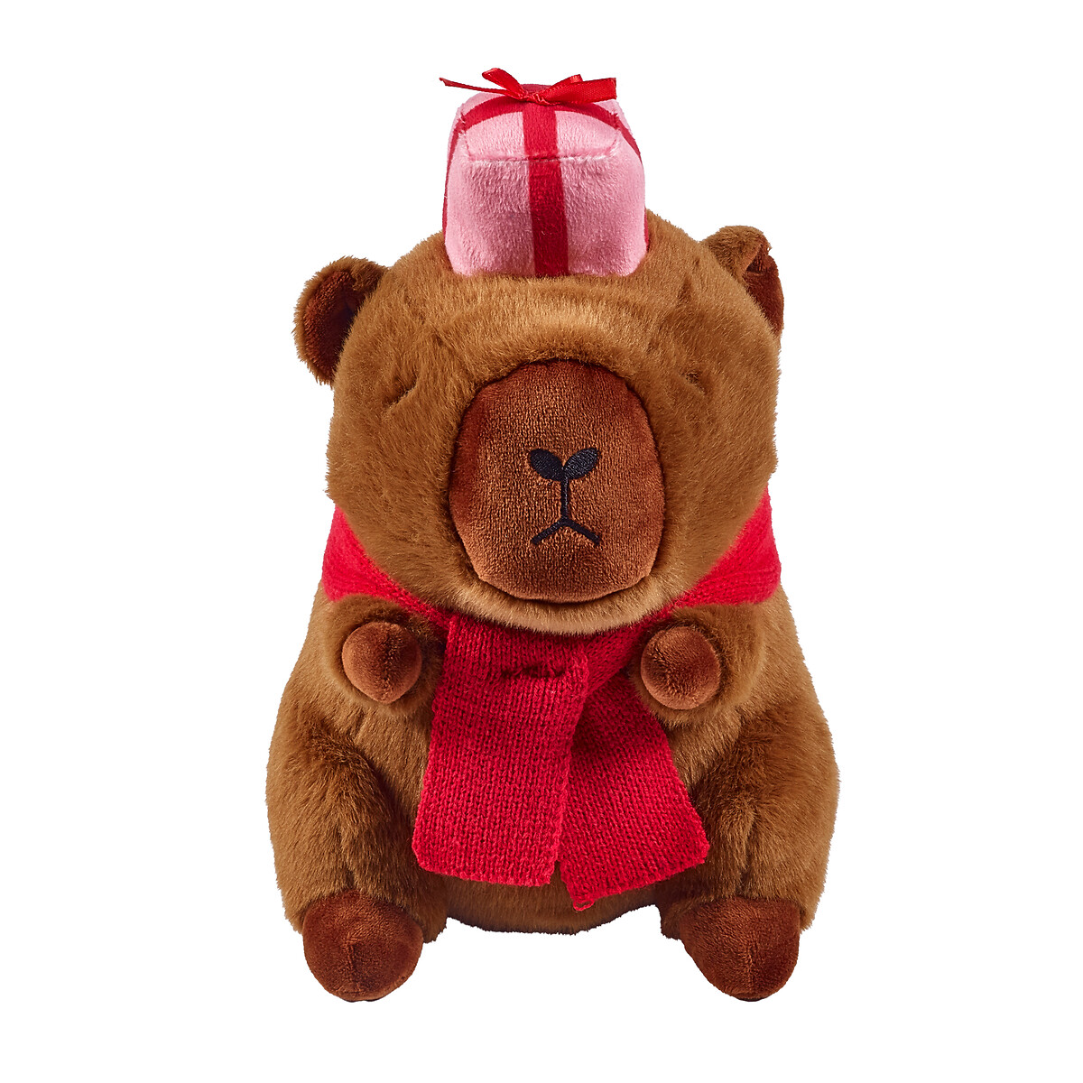 Christmas Capybara 3D Shaped Cushion brown , CATHERINE LANSFIELD