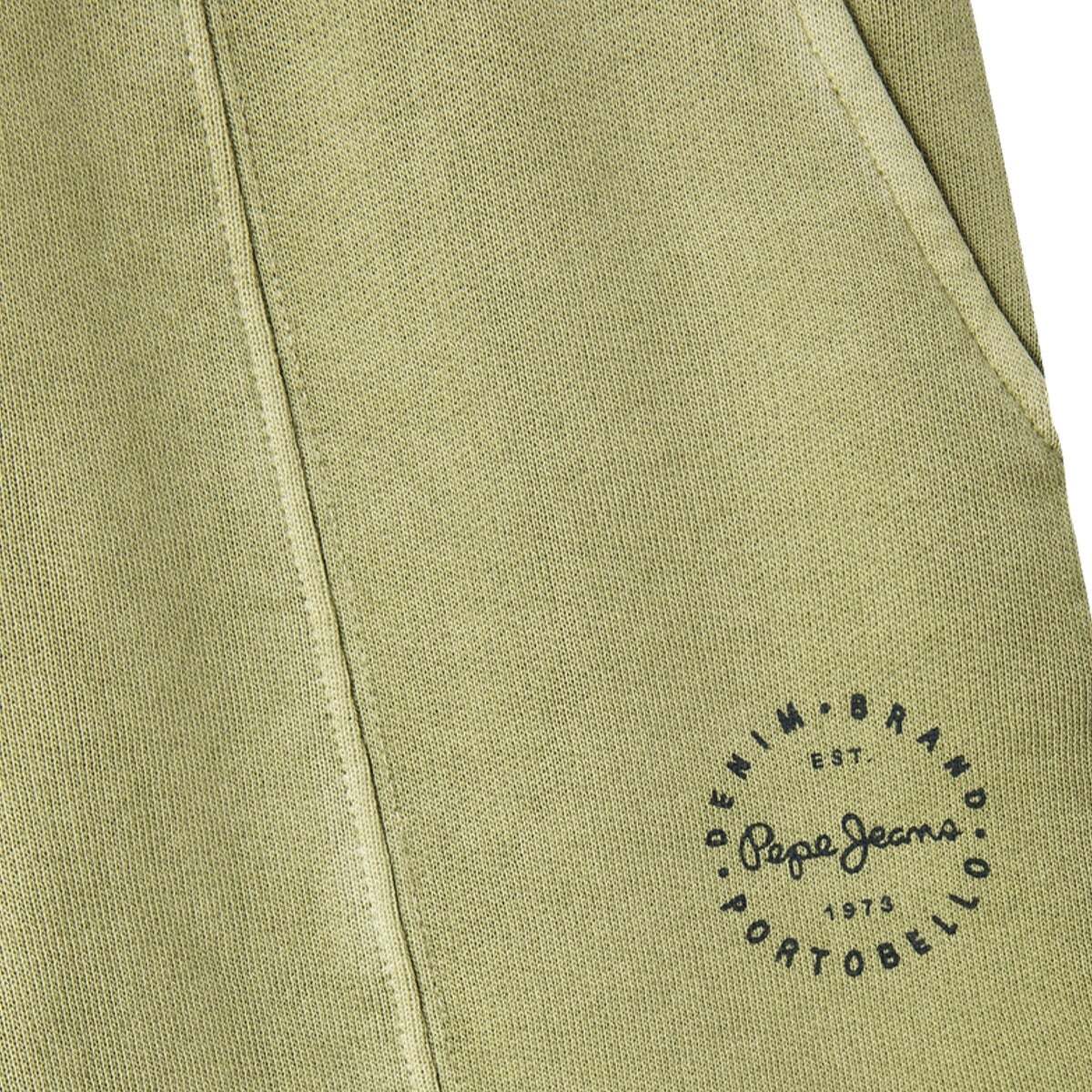 Shorts En Molleton Avec Logo Imprimé vert sombre, PEPE JEANS