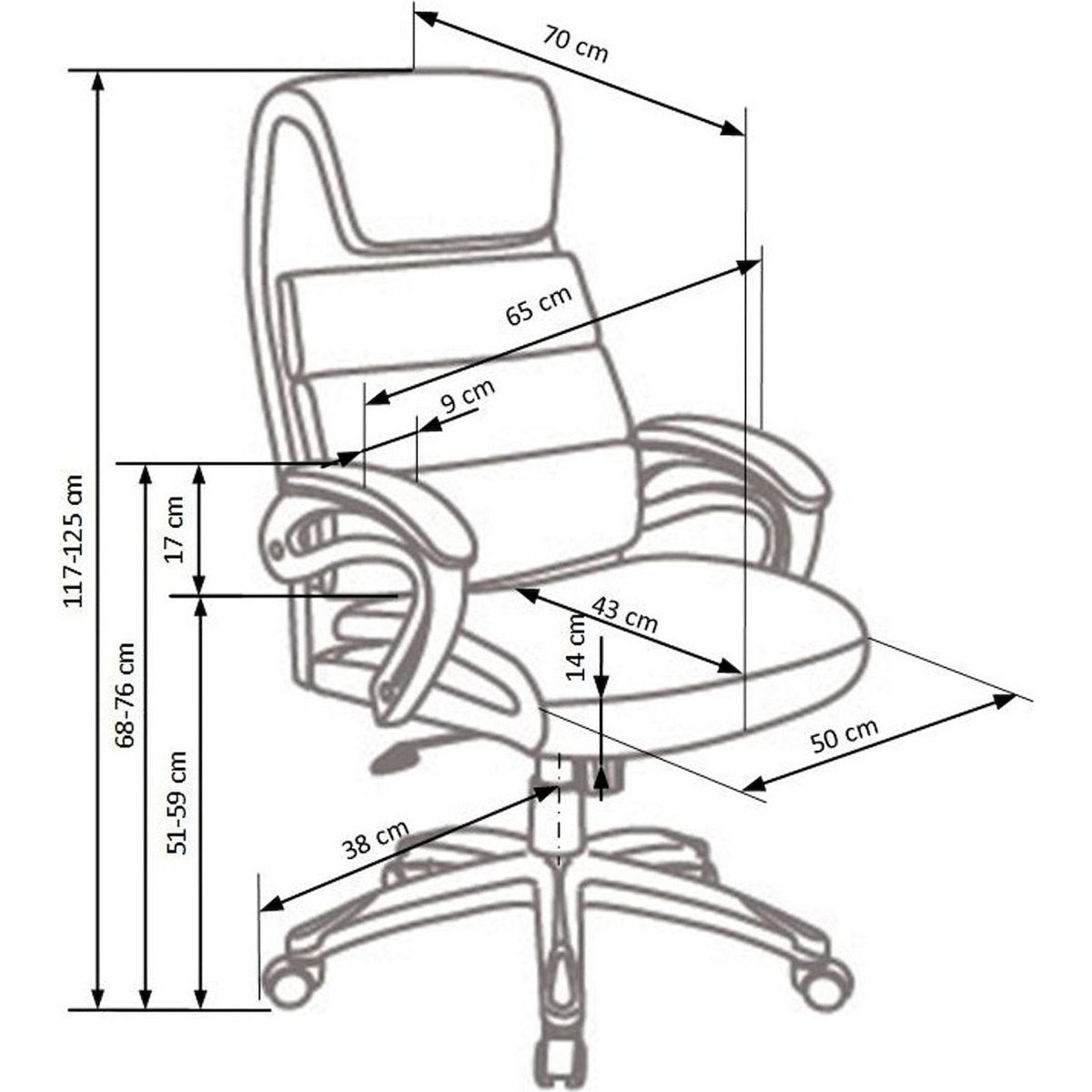 Fauteuil de bureau collection LEMOS noir, RECOLLECTION