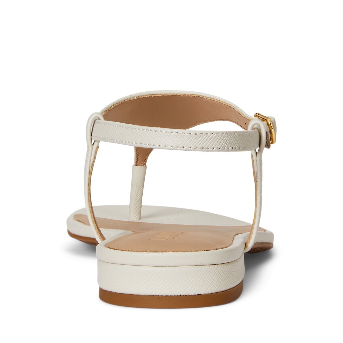Sandali infradito bassi in pelle EVERLEY bianco, LAUREN RALPH LAUREN