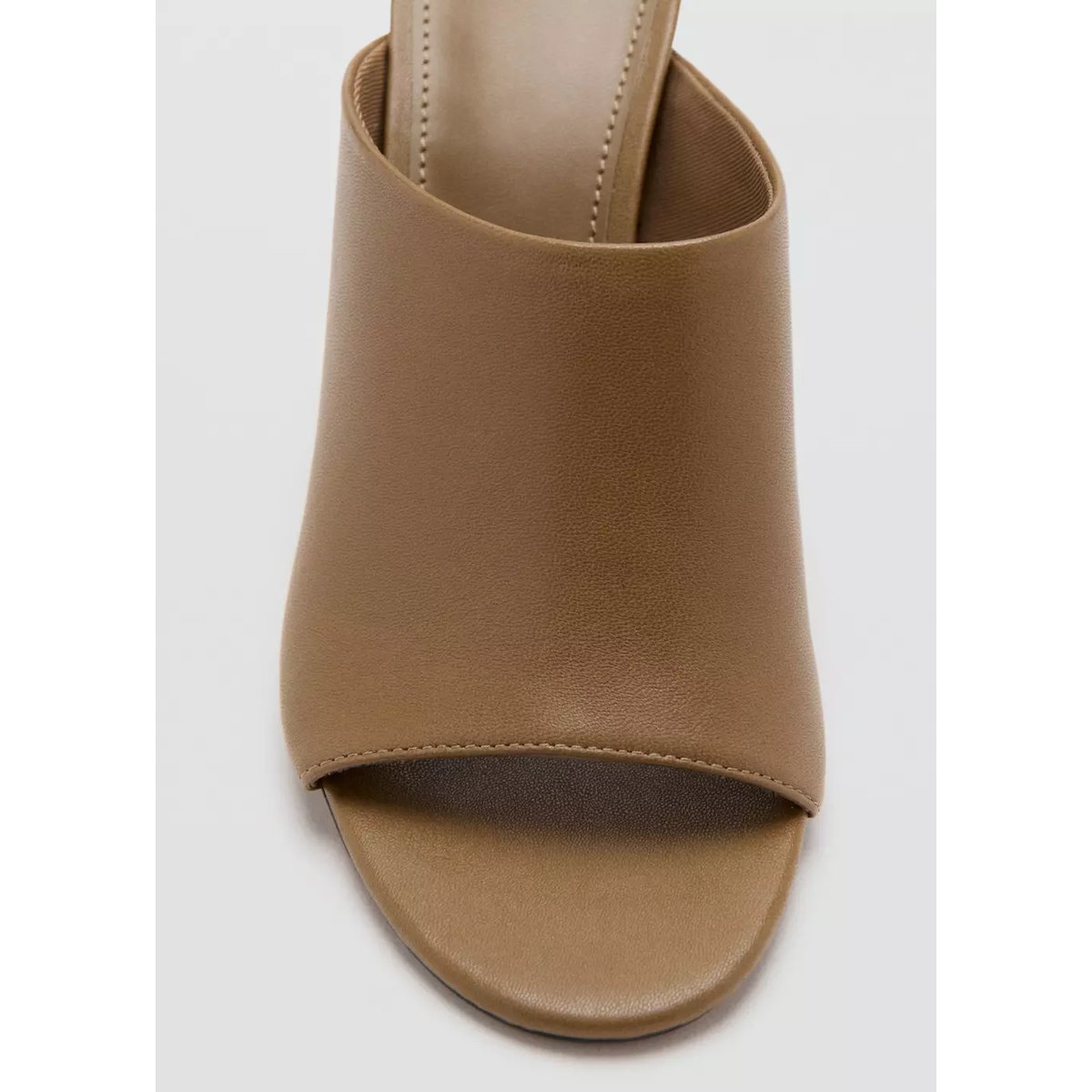 Sandales cuir talon kaki, MANGO