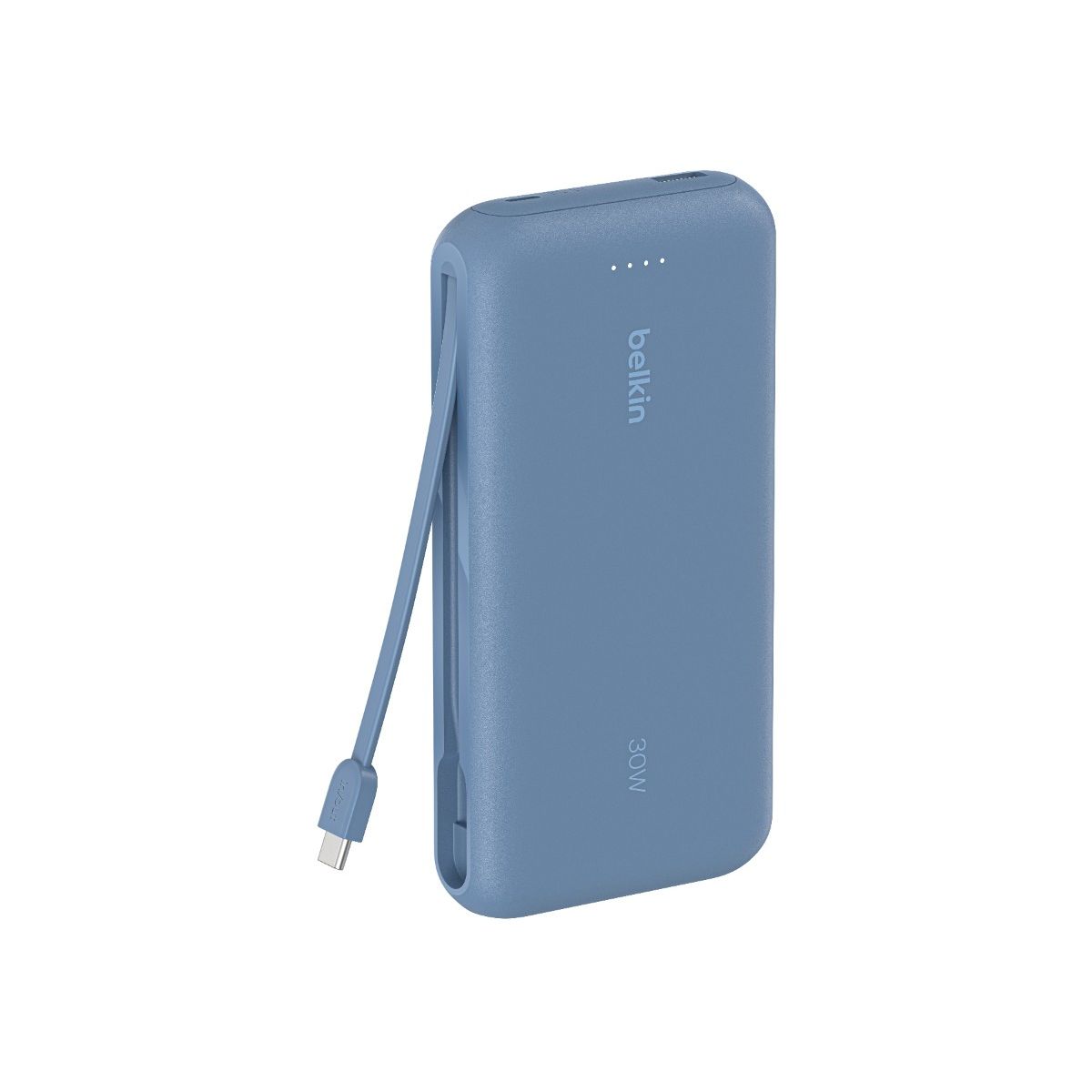 Batterie externe 20000 mAh avec cable USB-C intégre bleu couleur unique, BELKIN