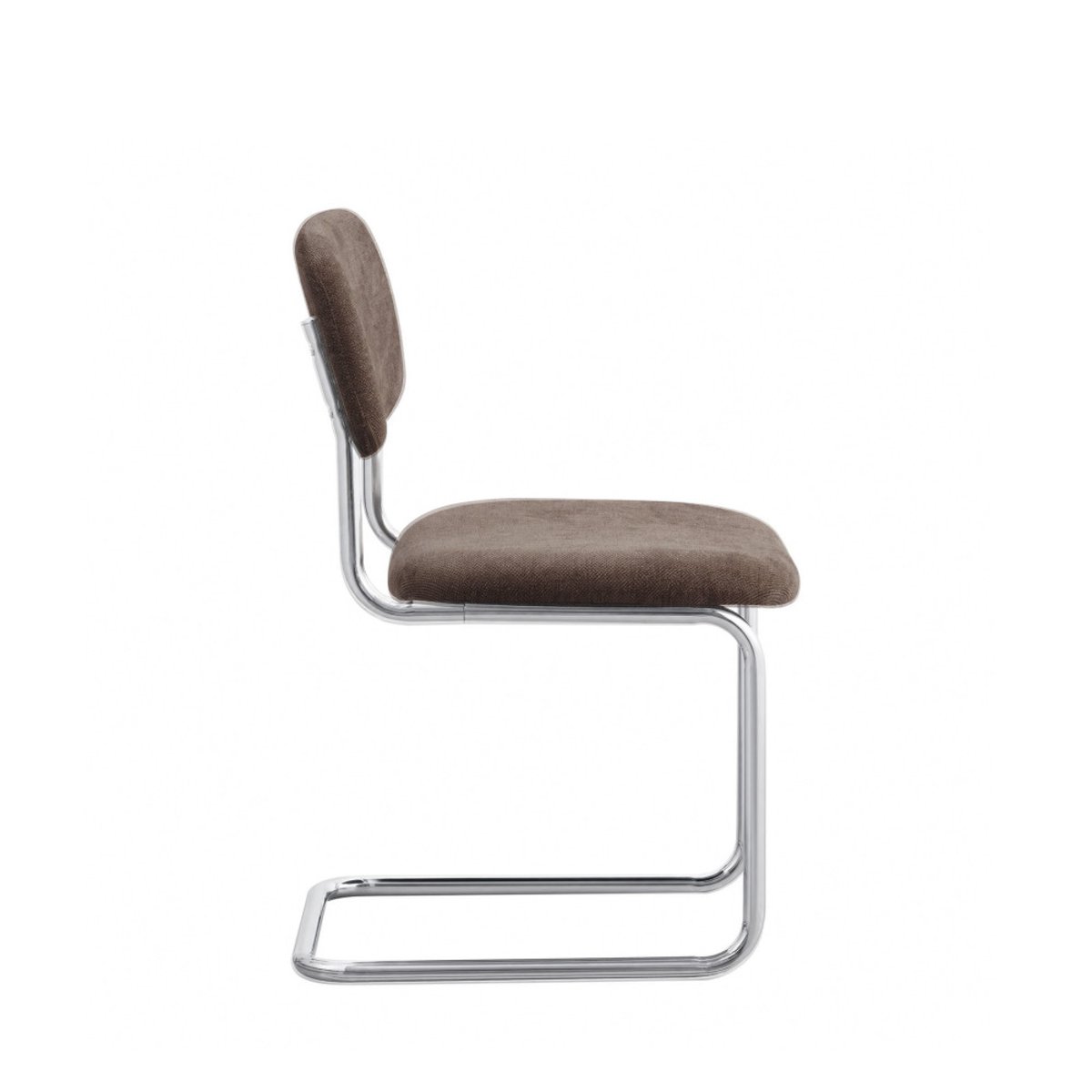 Lot de 2 chaises en tissu pieds chrome - MARCEL marron, DRAWER