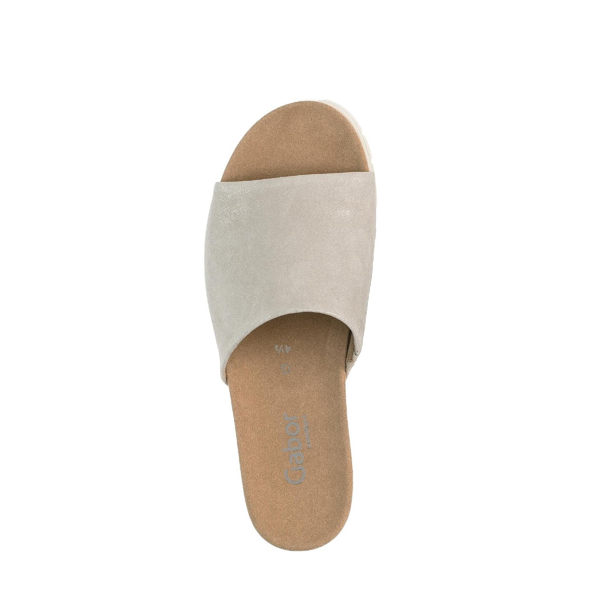 Mules en cuir à talon compensé doré, GABOR