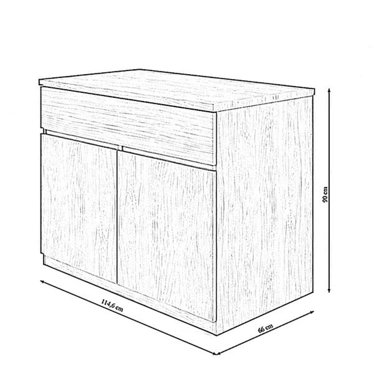 Îlot central cuisine 115cm naturel, ZAGO