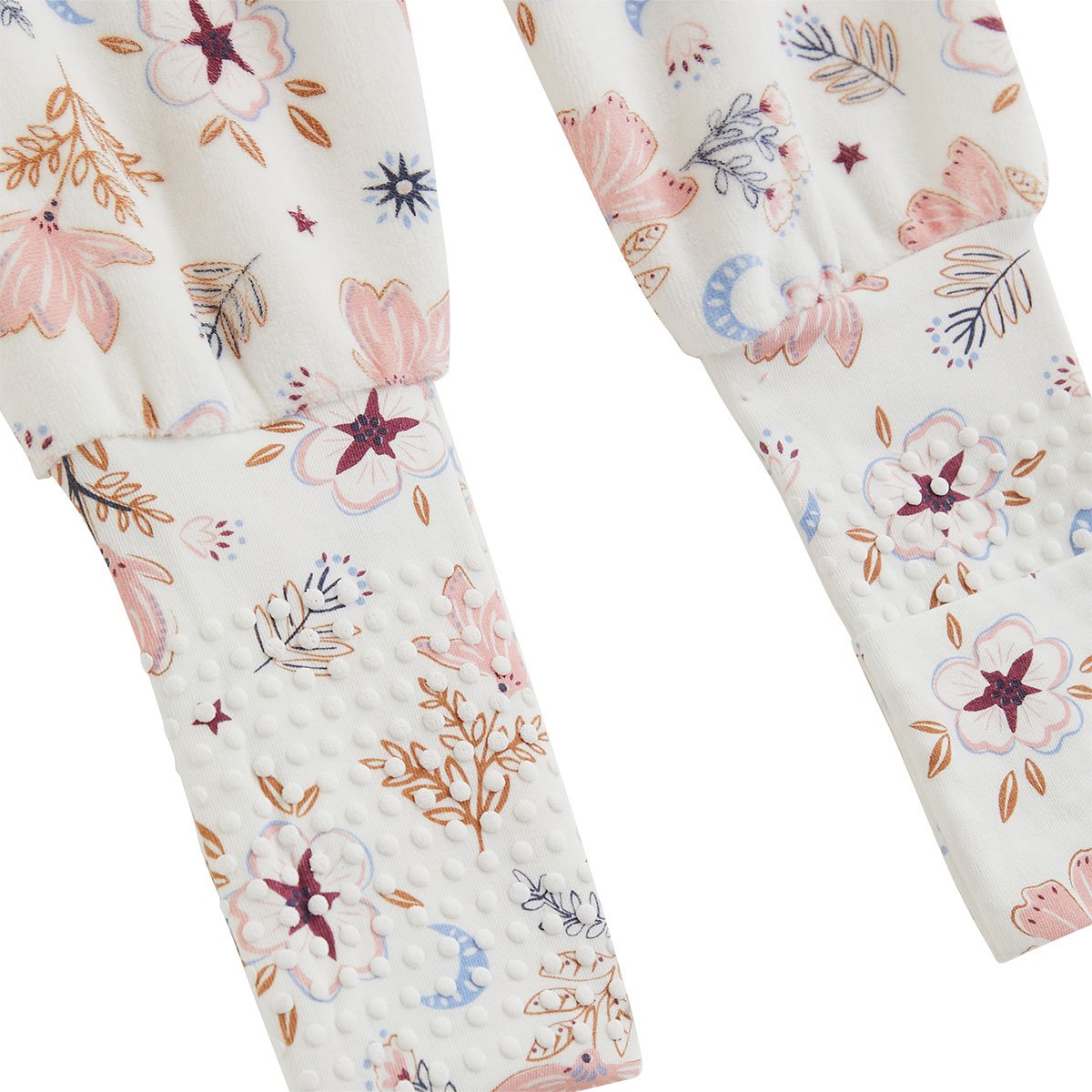 Lot de 2 pyjamas bébé 2 pièces en velours à pieds retroussables Cléo rose, PETIT BEGUIN