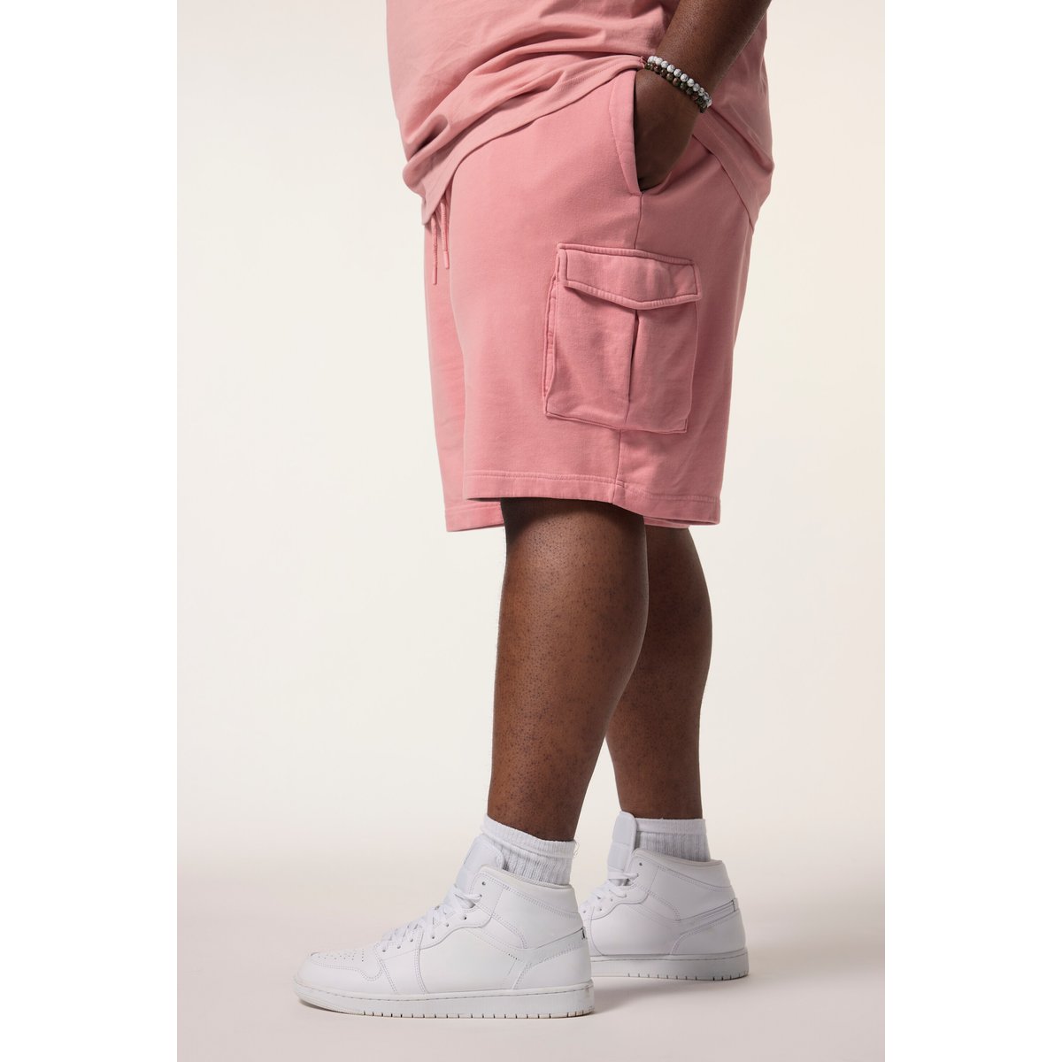 Bermuda cargo en molleton fuchsia foncé, STHUGE
