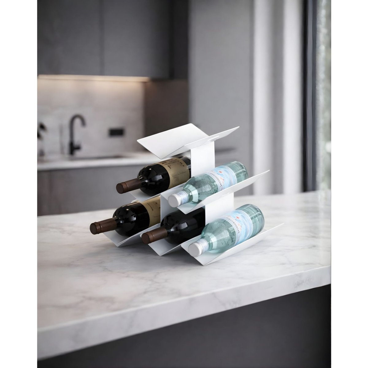 Porte-bouteilles de table IN VINO VERITAS, 6 bouteilles blanc, DON HIERRO