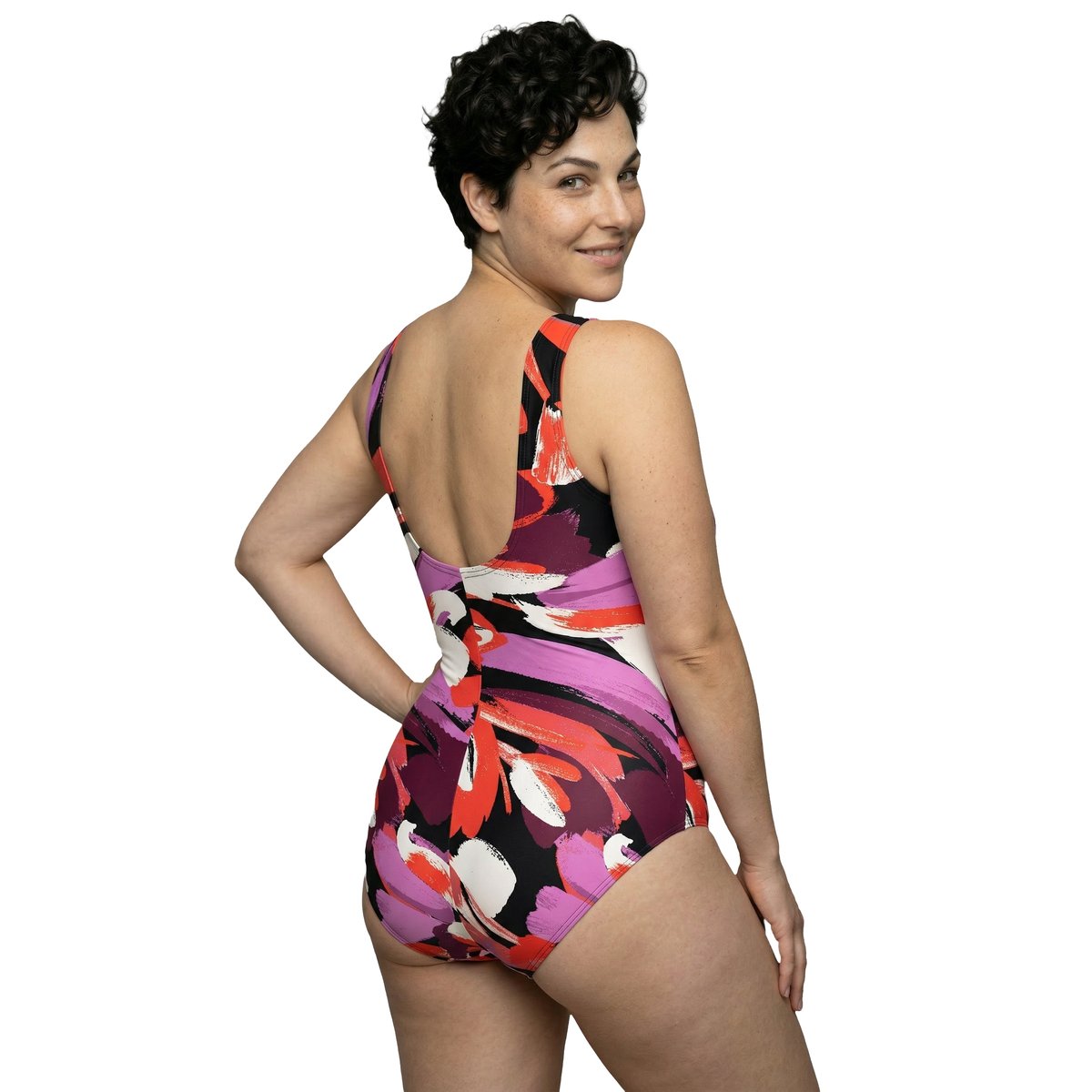 Maillot de bain à bonnets souples. Fronces. rouge, ULLA POPKEN