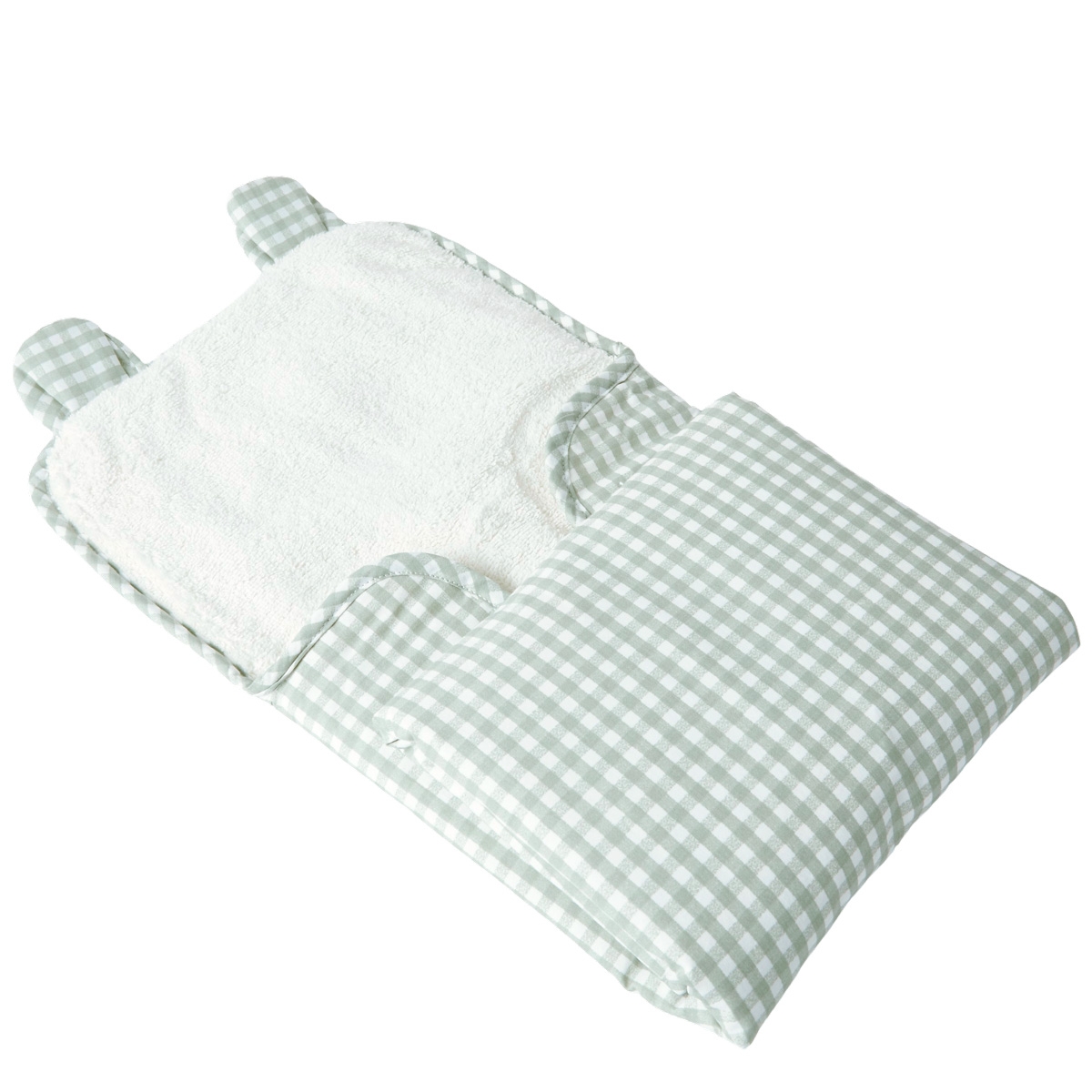 Tapis à langer de voyage coton bio OLIVE vert, LITTLE CREVETTE