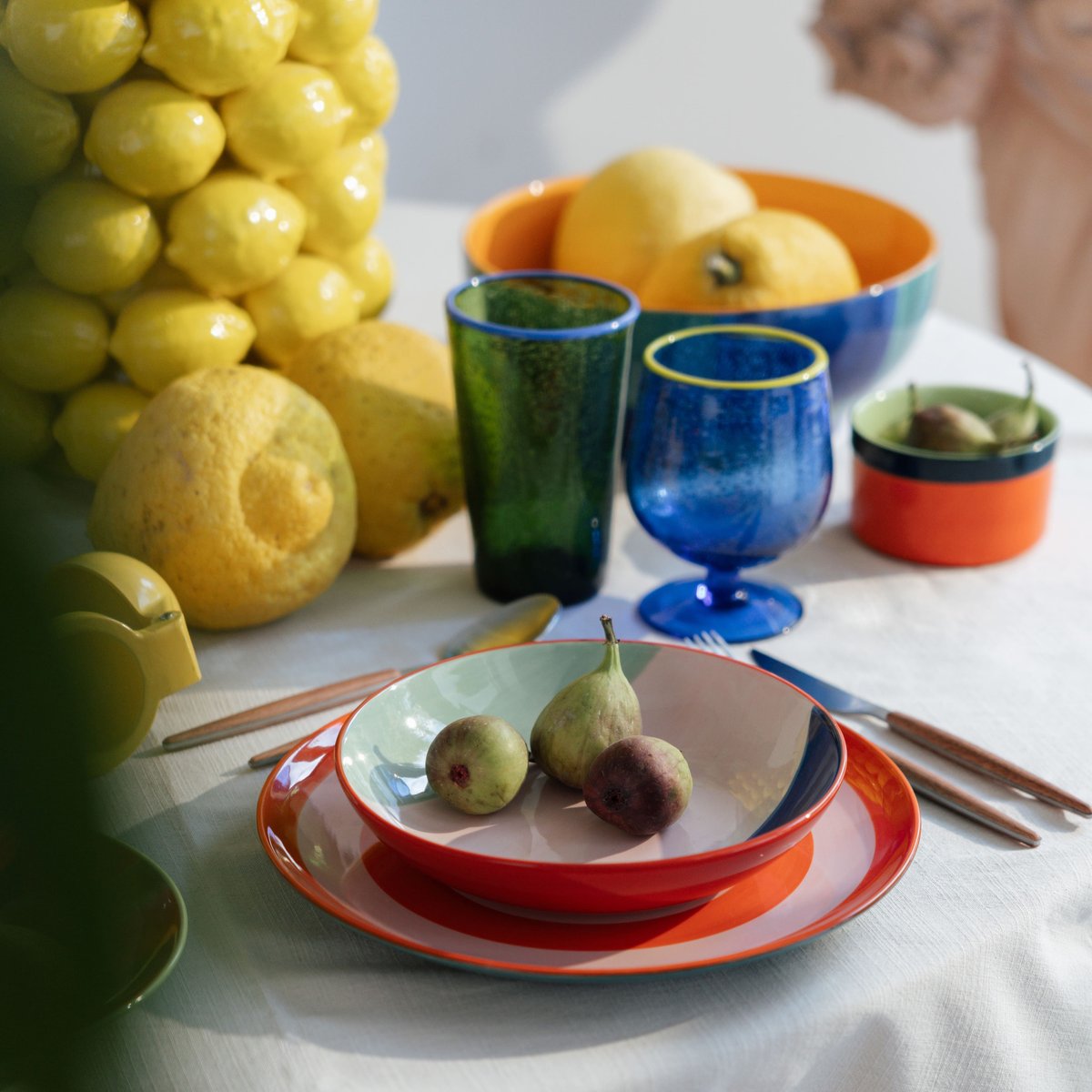 Lot de 4 bols en grès, CAPRI orange, KARE DESIGN