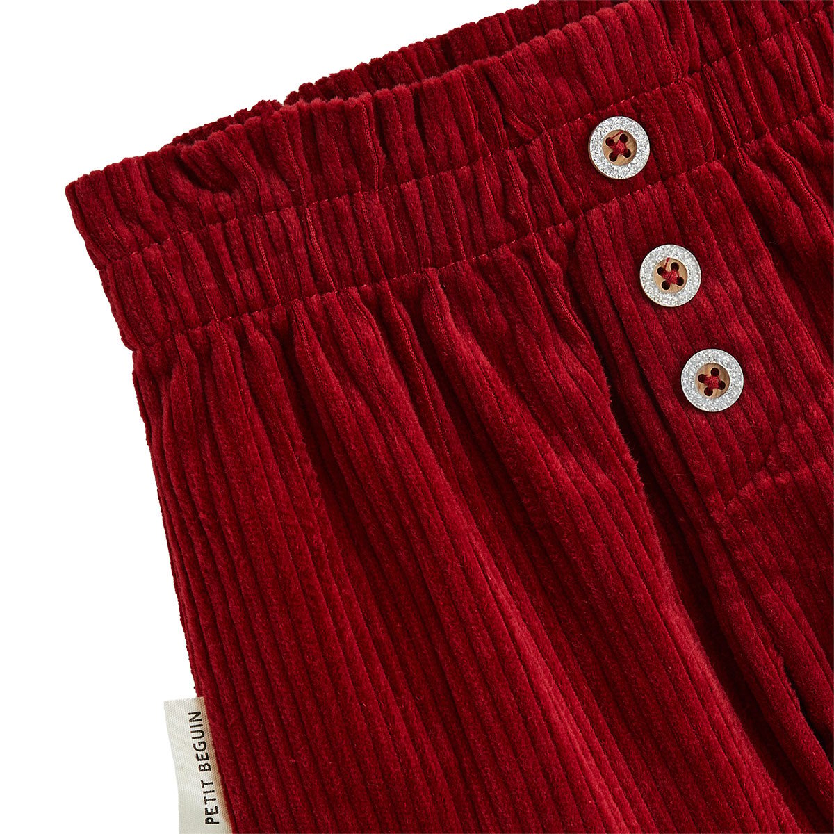 Pantalon bébé en velours côtelé Grace bordeaux, PETIT BEGUIN