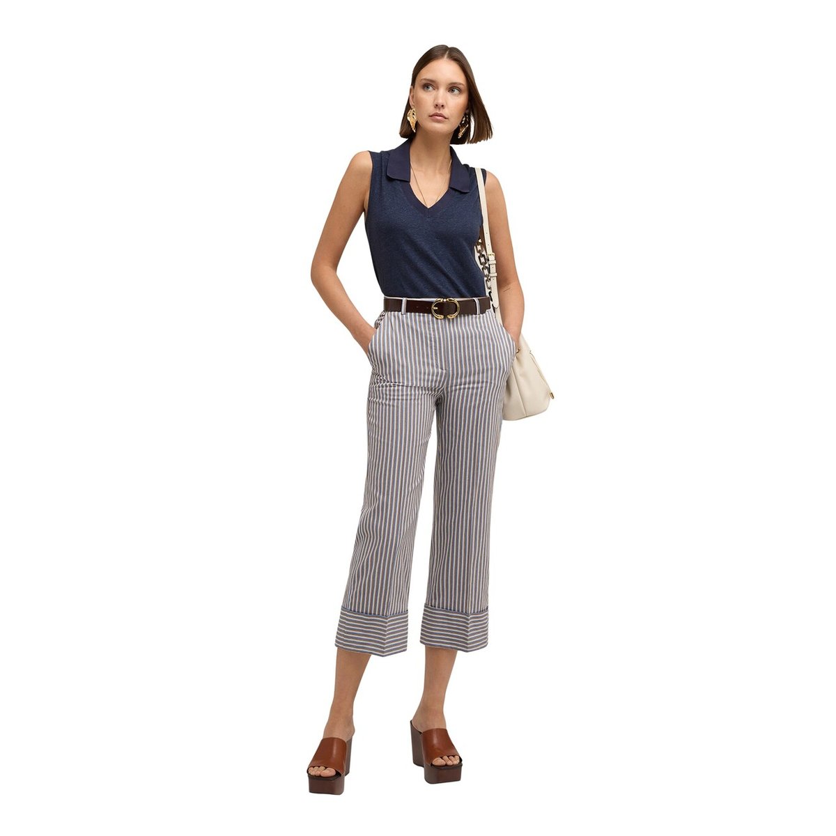 Pantalon court à rayures light - blue, MOTIVI