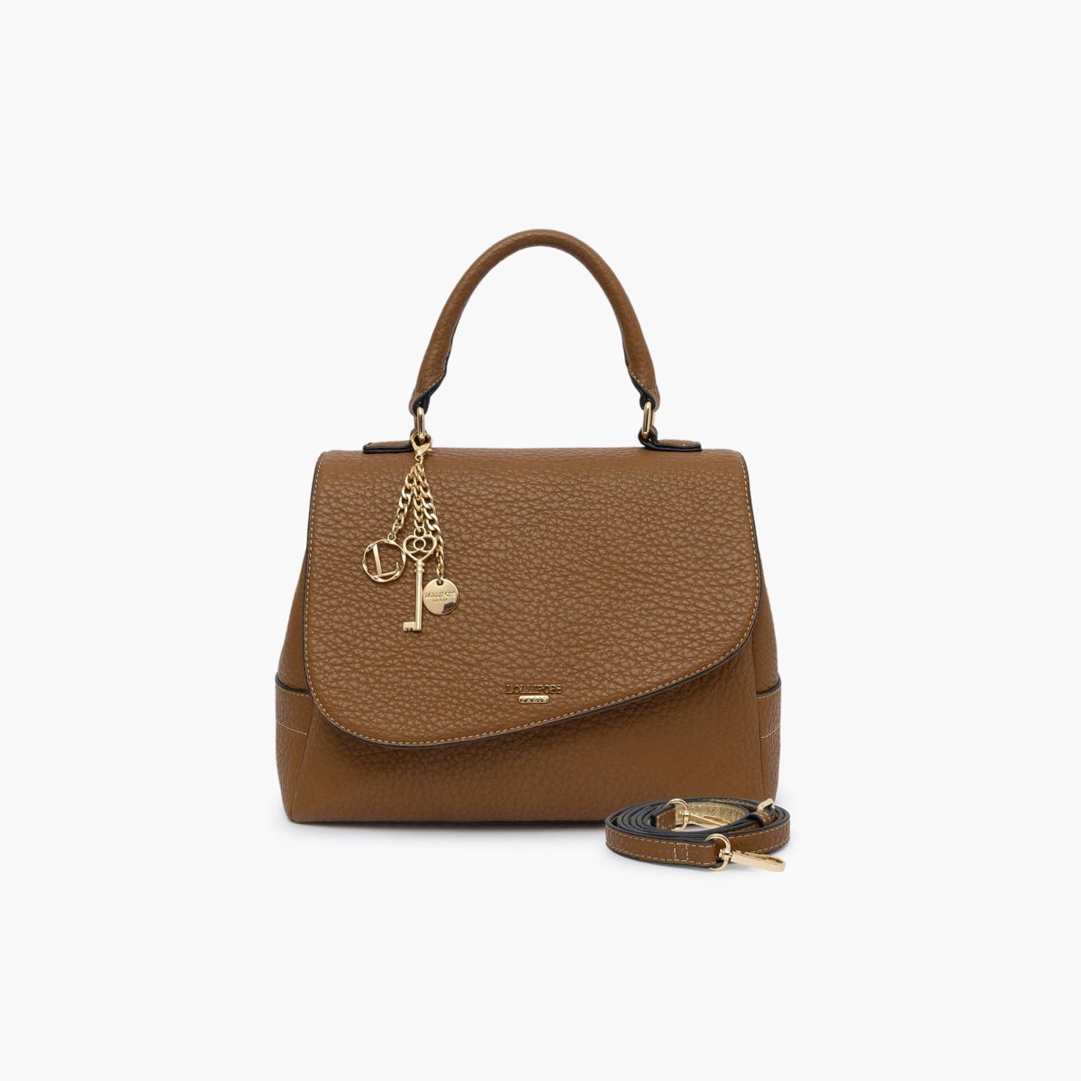 Grand sac porté épaule Todora camel,doré, LOLLIPOPS