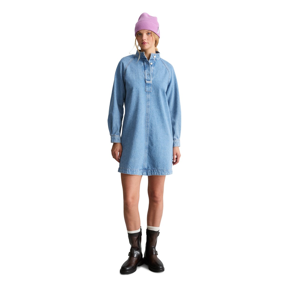 Robe en jean coupe trapèze en pur coton biologique bleu, MARC O’POLO DENIM
