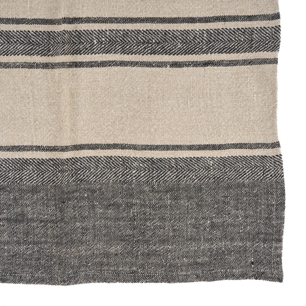 Torchon en lin LINEN SMUDGE noir beige, BAZAR BIZAR
