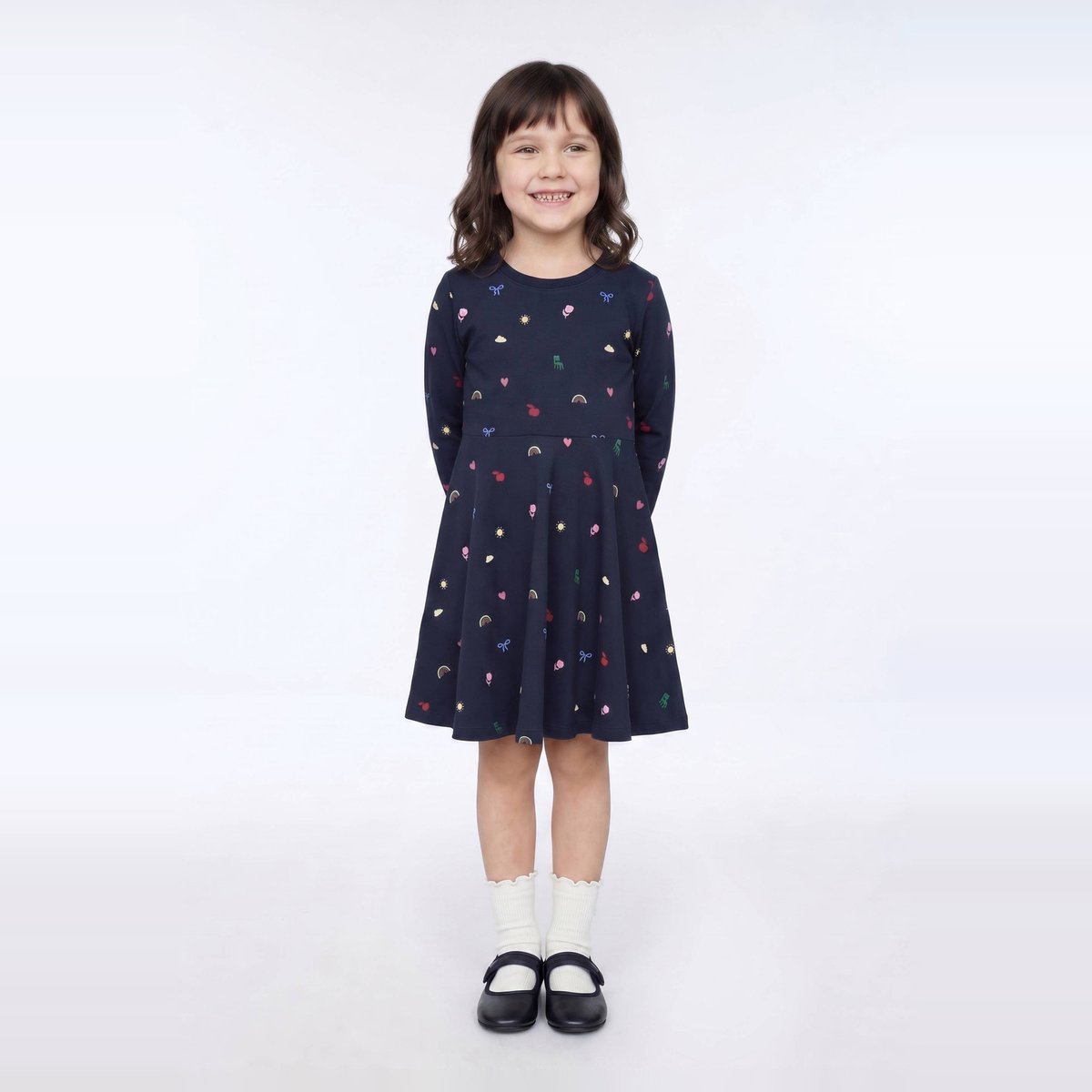 Robe en jersey imprimée marine, MONOPRIX