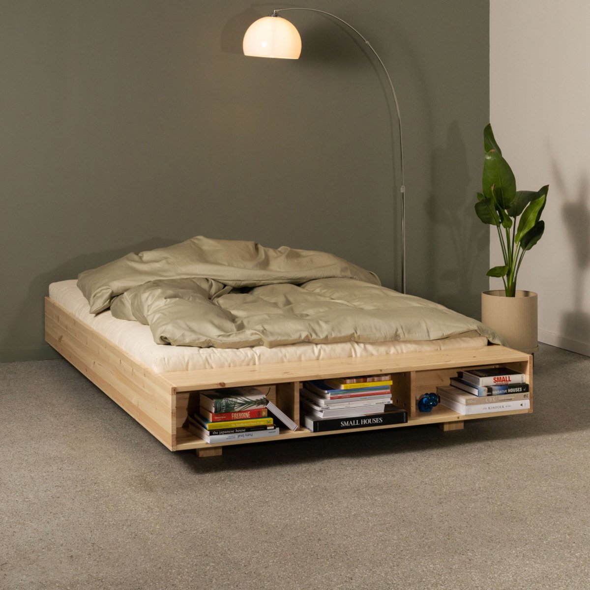 Lit avec rangement en bois 140x200cm- MERGE bois clair, KARUP DESIGN