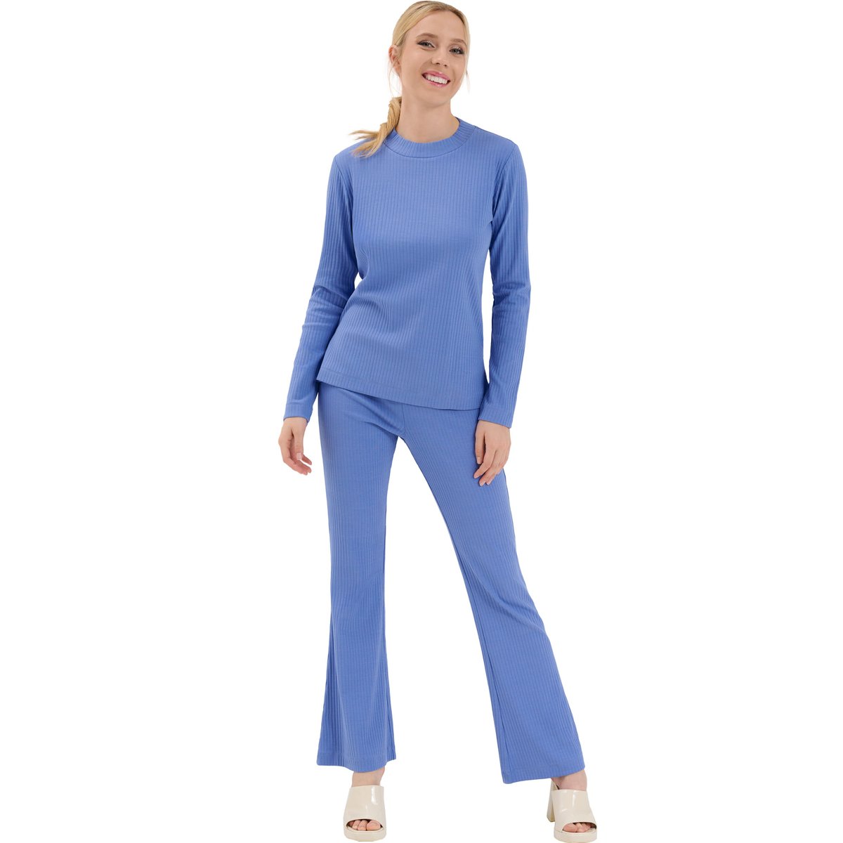 Bas pyjama pantalon évasé Lucky bleu, LISCA