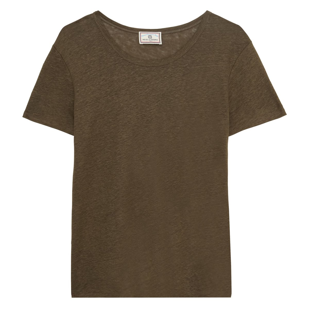 T-shirt Sunny en lin marine khaki, INES DE LA FRESSANGE PARIS