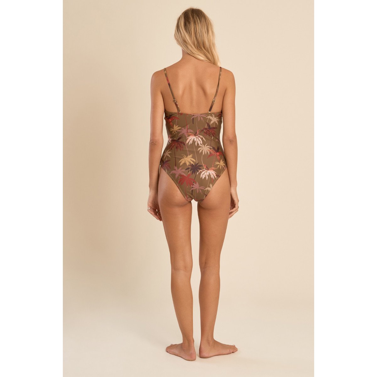 Maillot de bain une pièce imprimé khaki moana, MOLLY BRACKEN