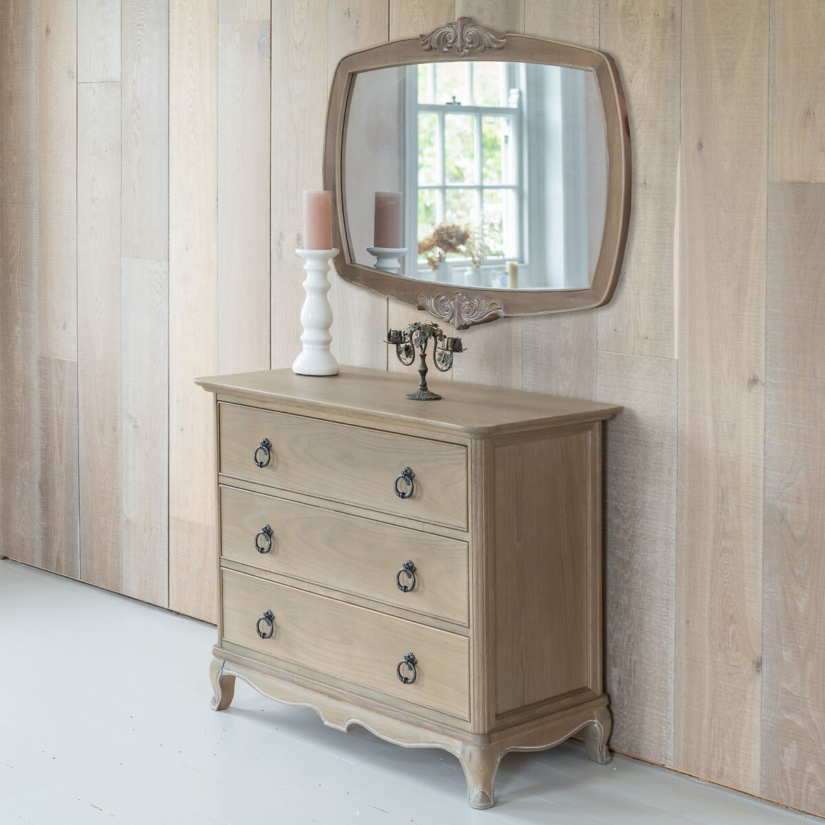 Camille Limed Oak Wall Mirror light oak wood, WILLIS & GAMBIER