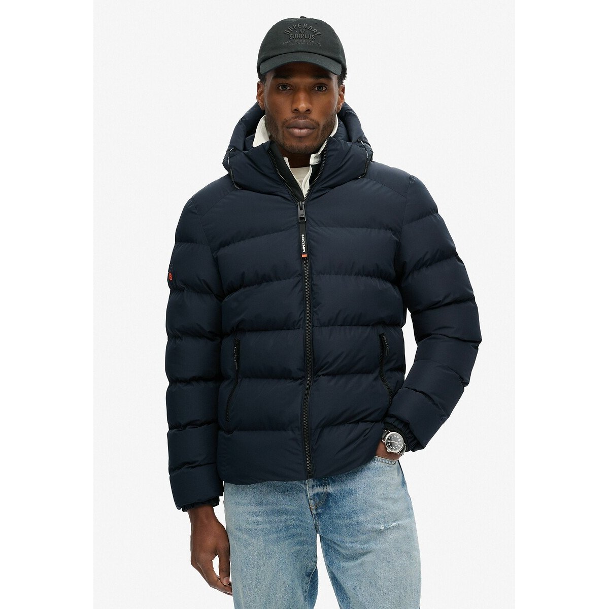 Doudoune à capuche Sports bleu marine, SUPERDRY