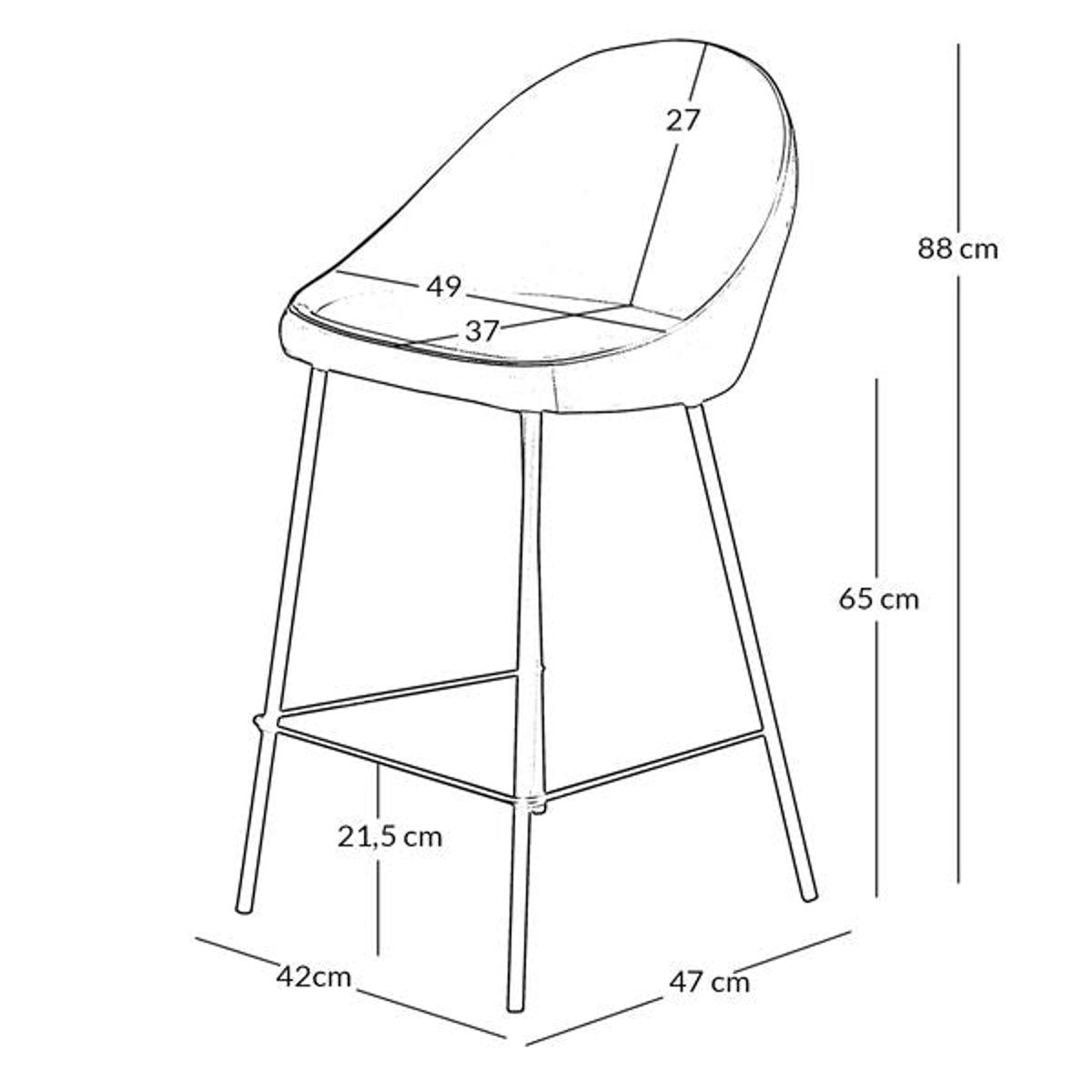 Chaise snack gris foncé, ZAGO