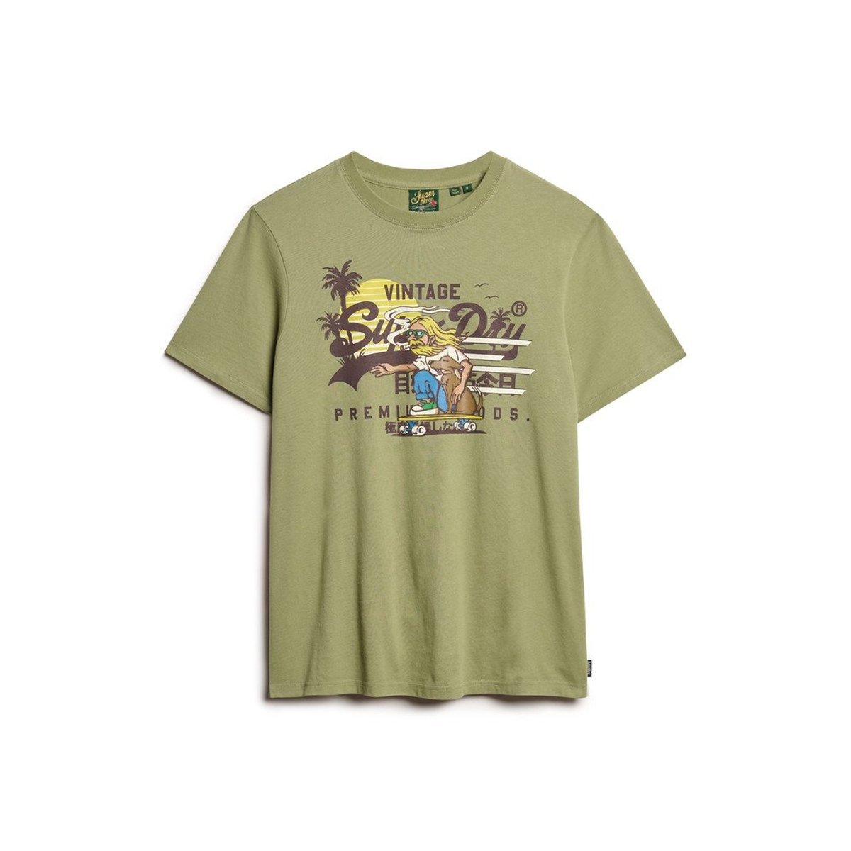T-shirt à motif LA vert pétrole, SUPERDRY