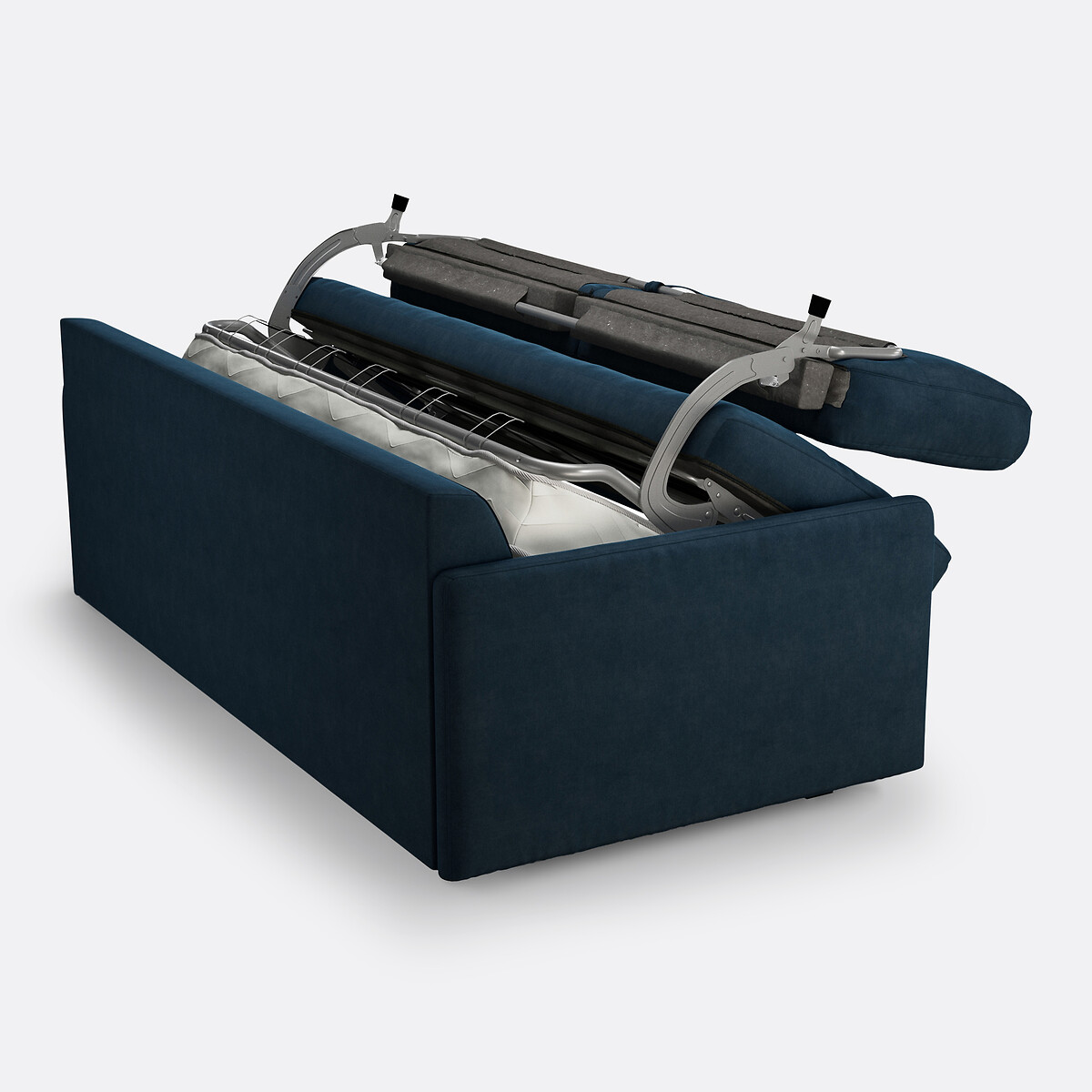 Bank-bed fluweel, mousse Marta pruisisch blauw, LA REDOUTE INTERIEURS