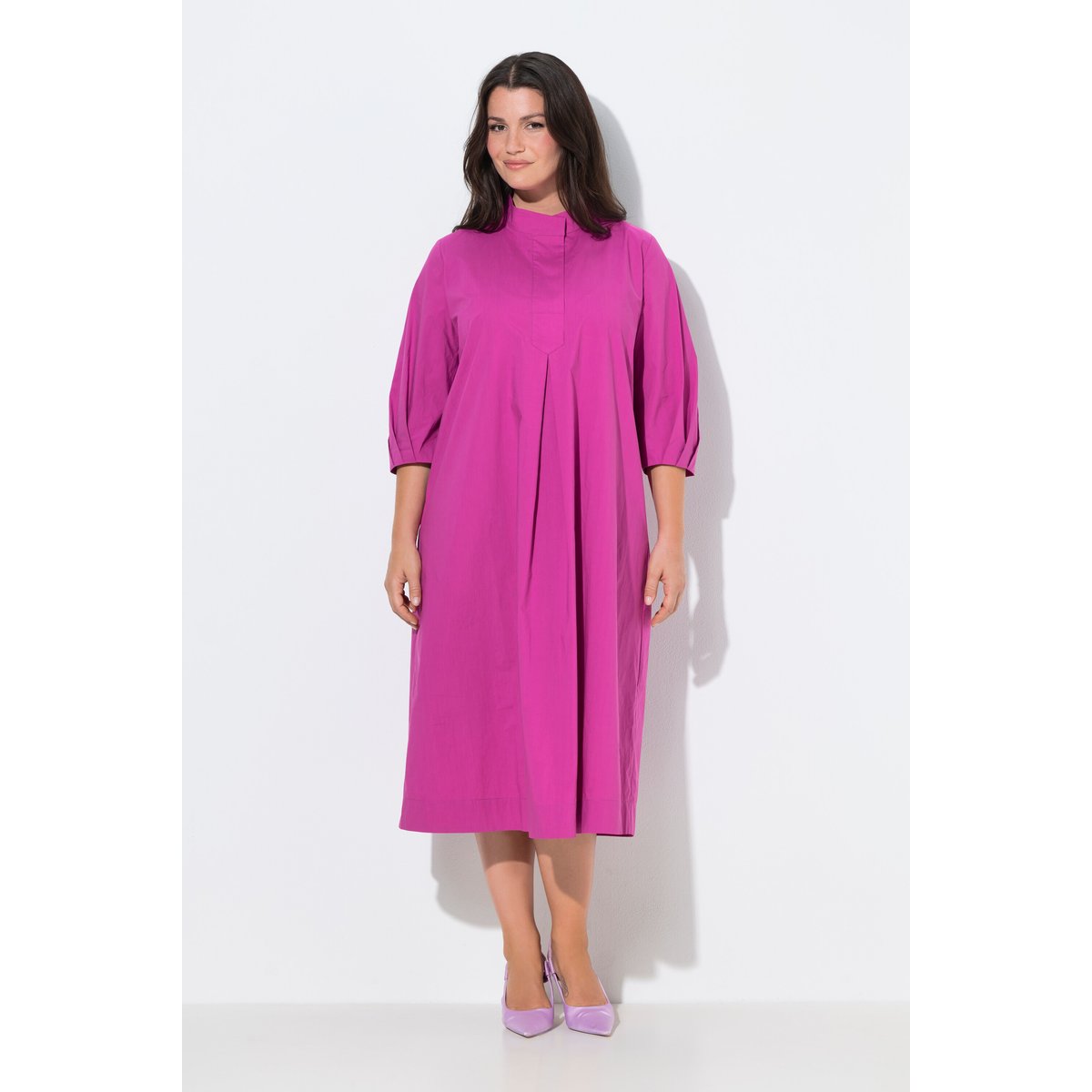 Robe Papertouch. Col montant orchidée, ULLA POPKEN